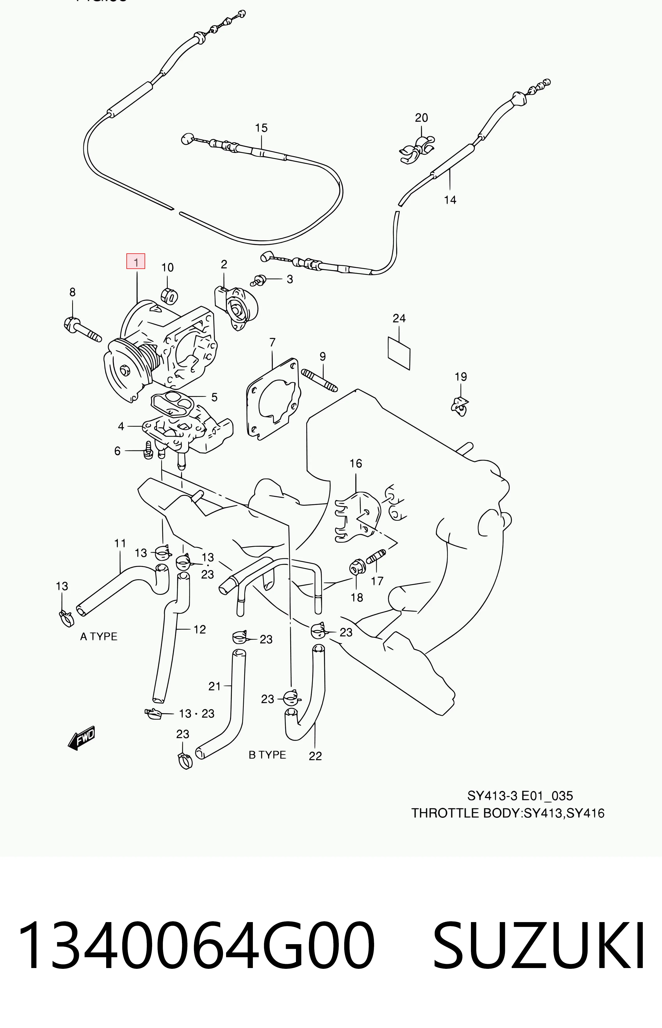 1340064G00 Suzuki Датчик расхода воздуха