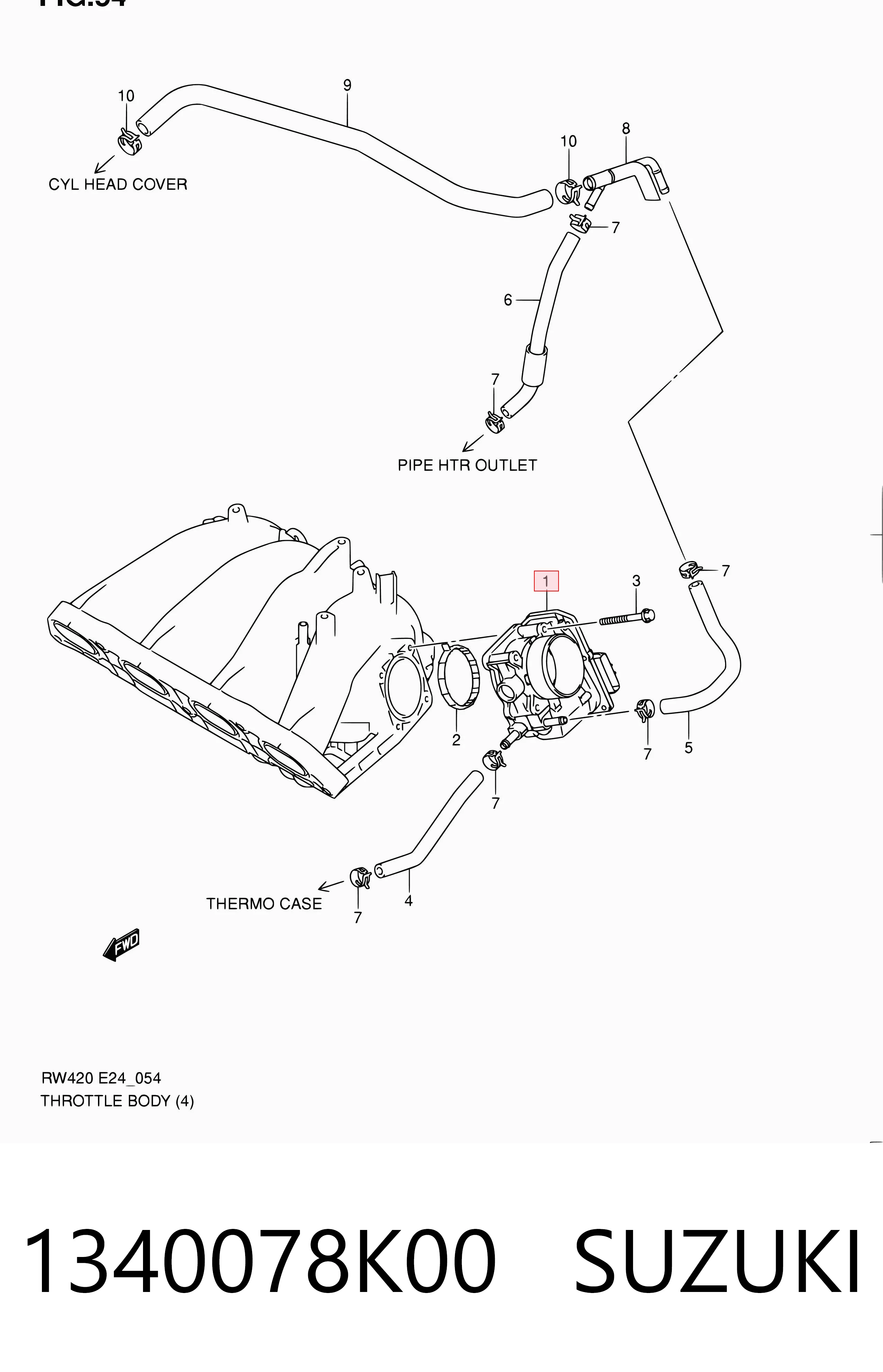 1340078K00 Suzuki Дроссельная заслонка
