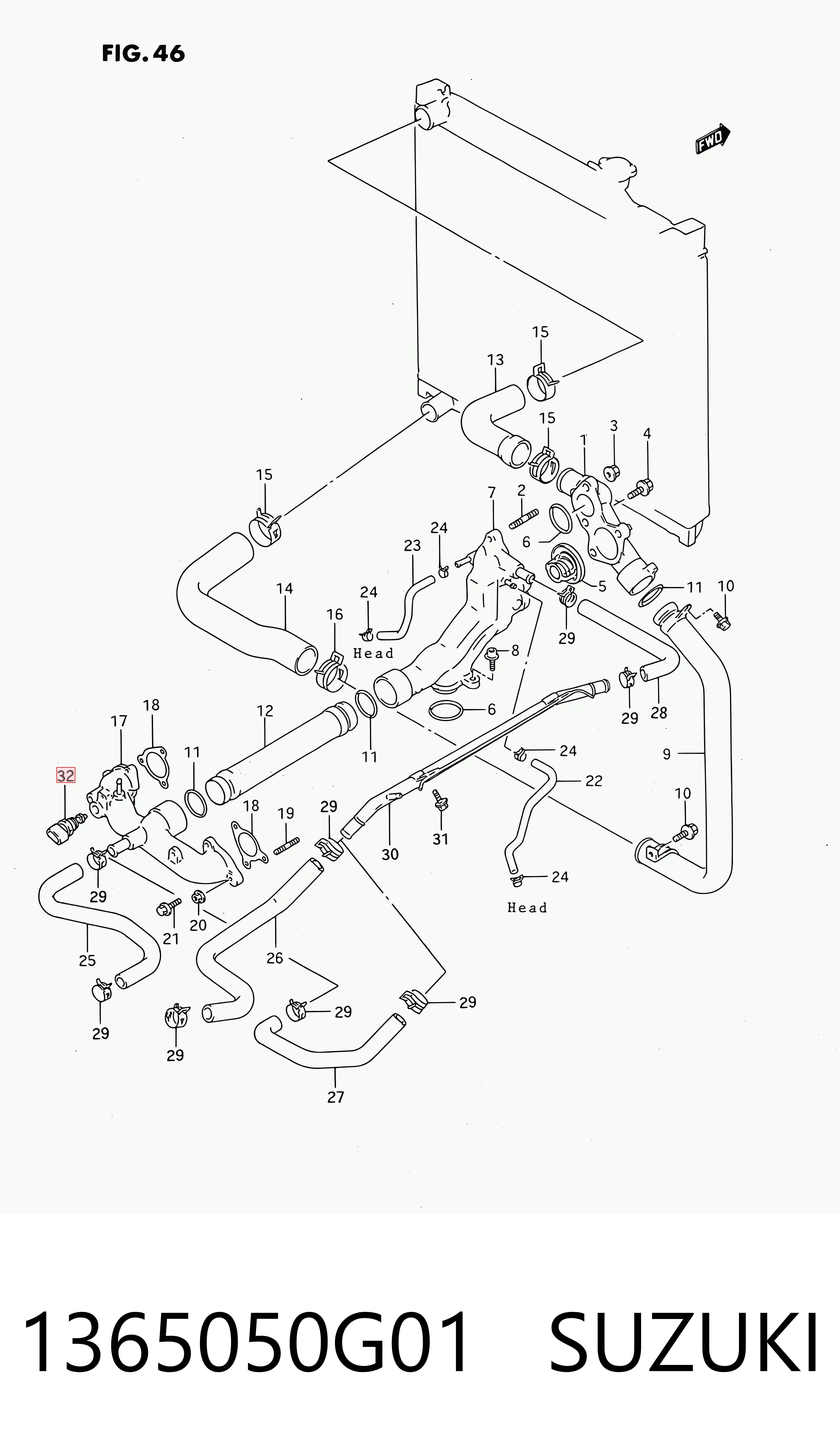 1365050G01 Suzuki Термовыключатель