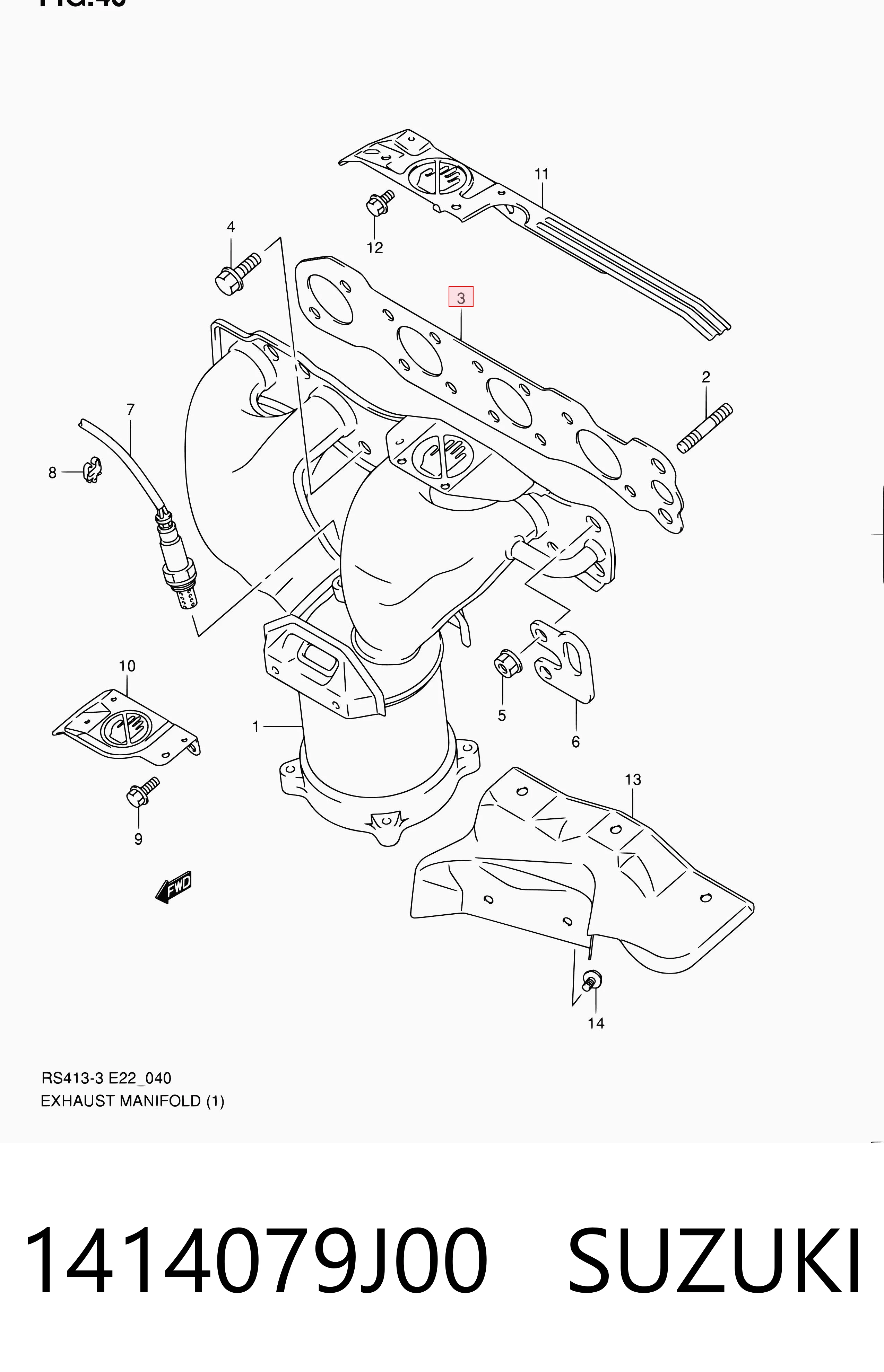 Прокладка коллектора 1414069G01 Subaru