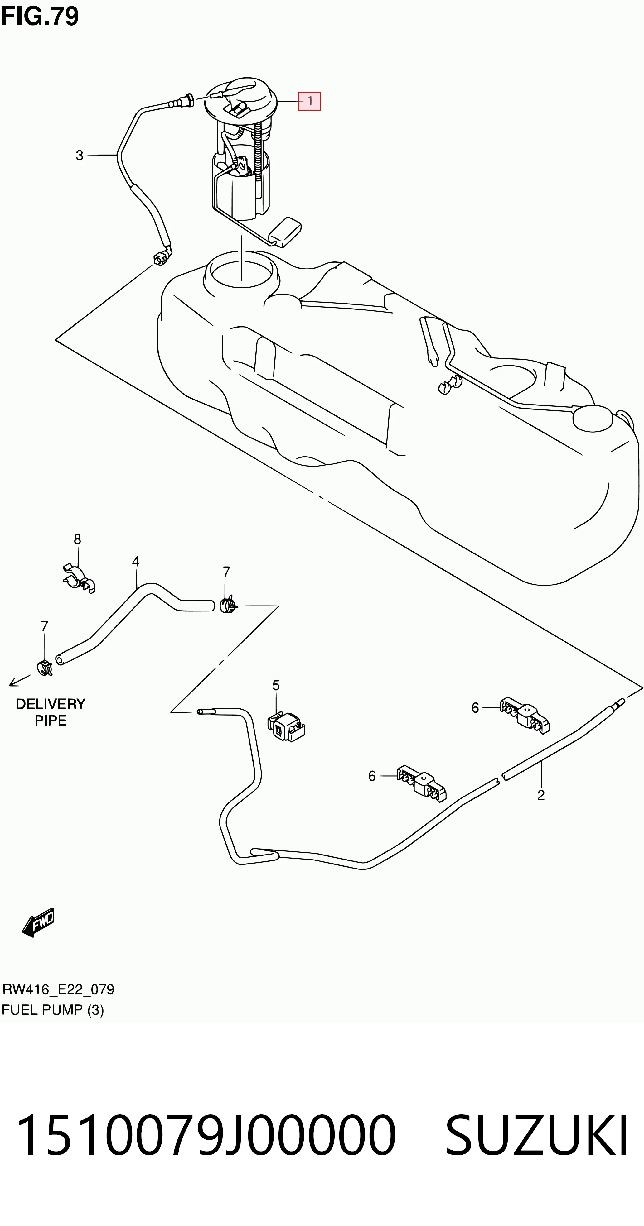 1510079J00000 Suzuki Электробензонасос