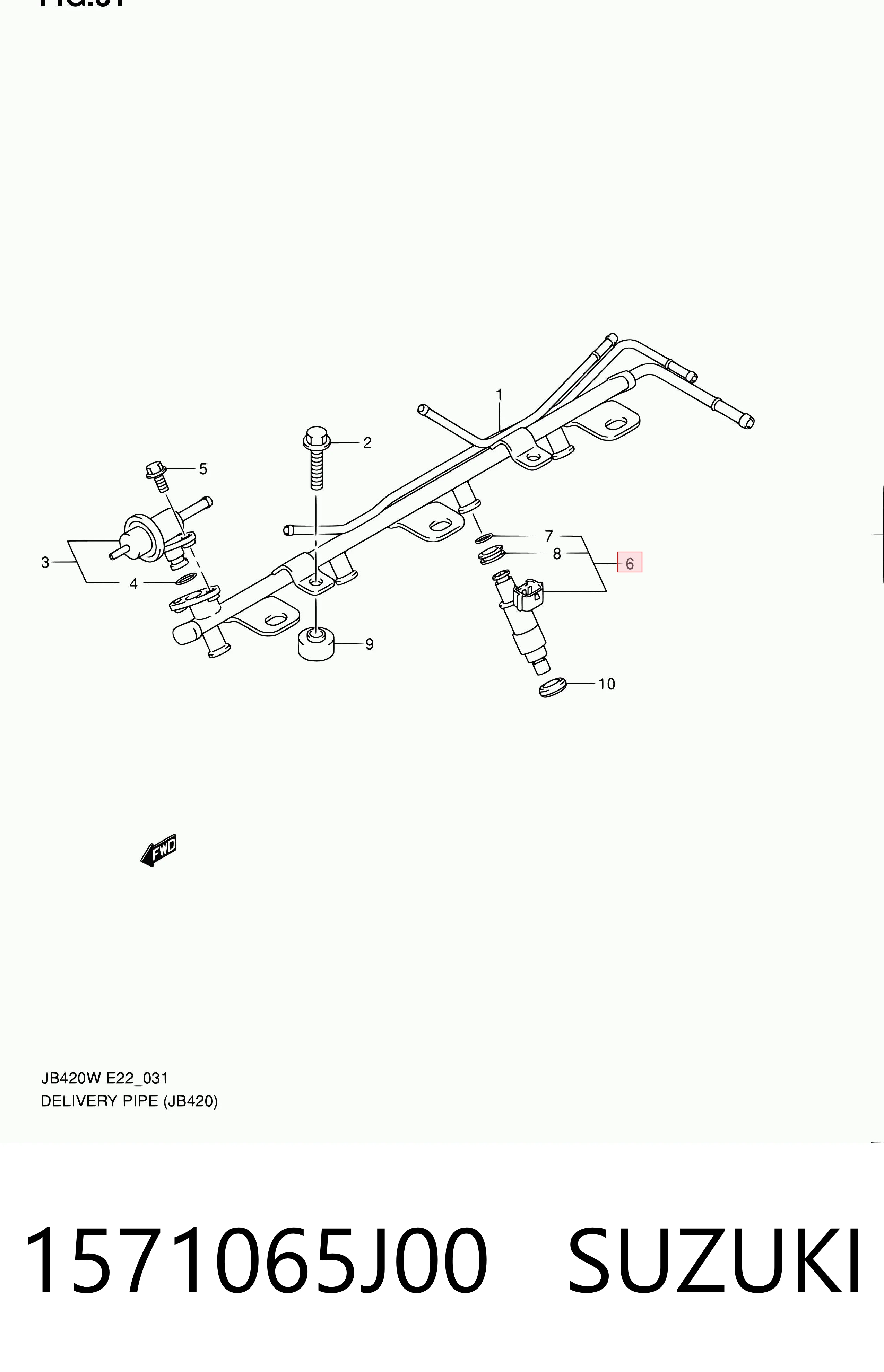 Форсунка инжектора Suzuki 1571065J00 цена, от 14.60 USD