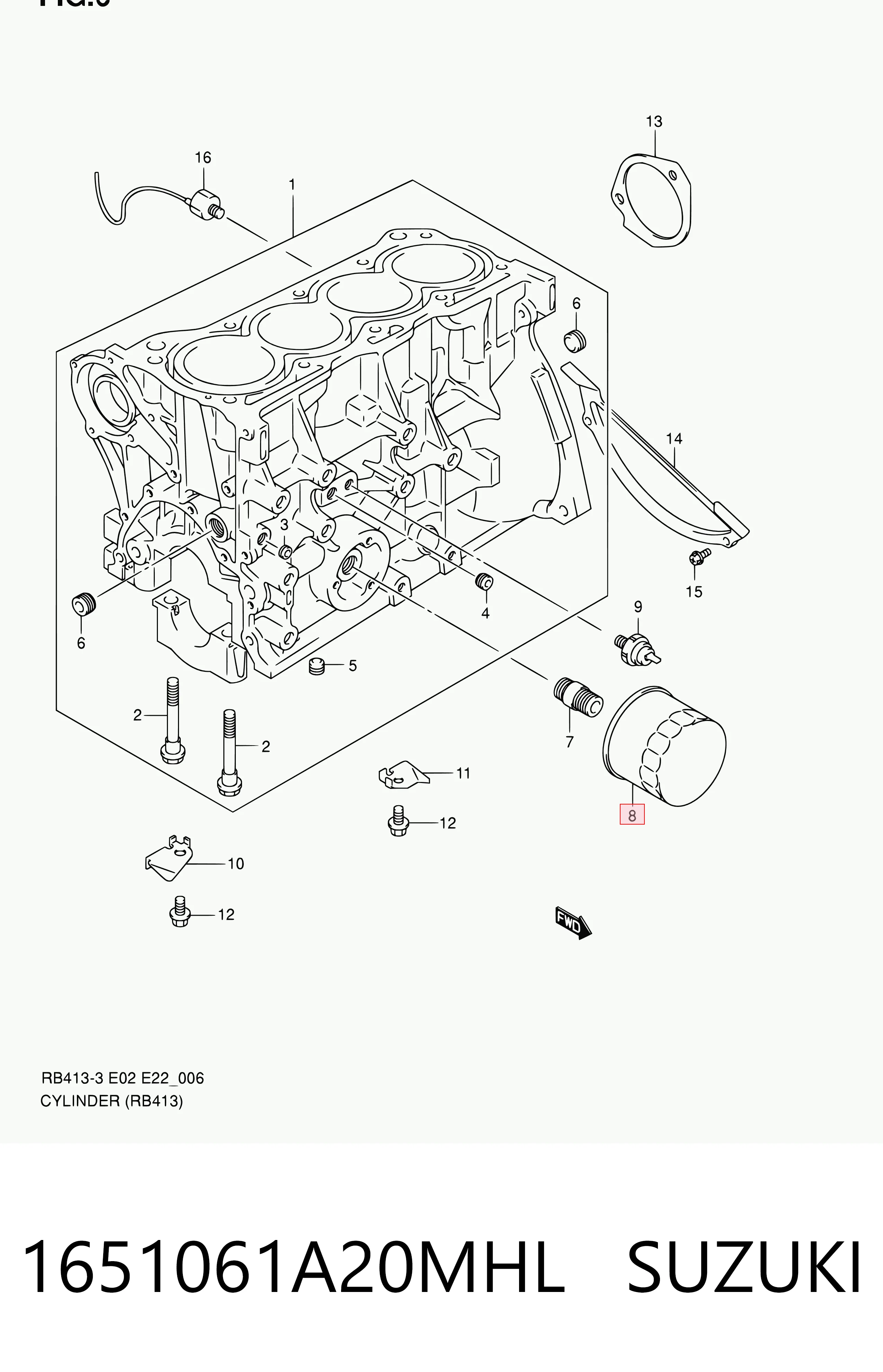 1651061A20MHL Suzuki Масляный фильтр двигателя