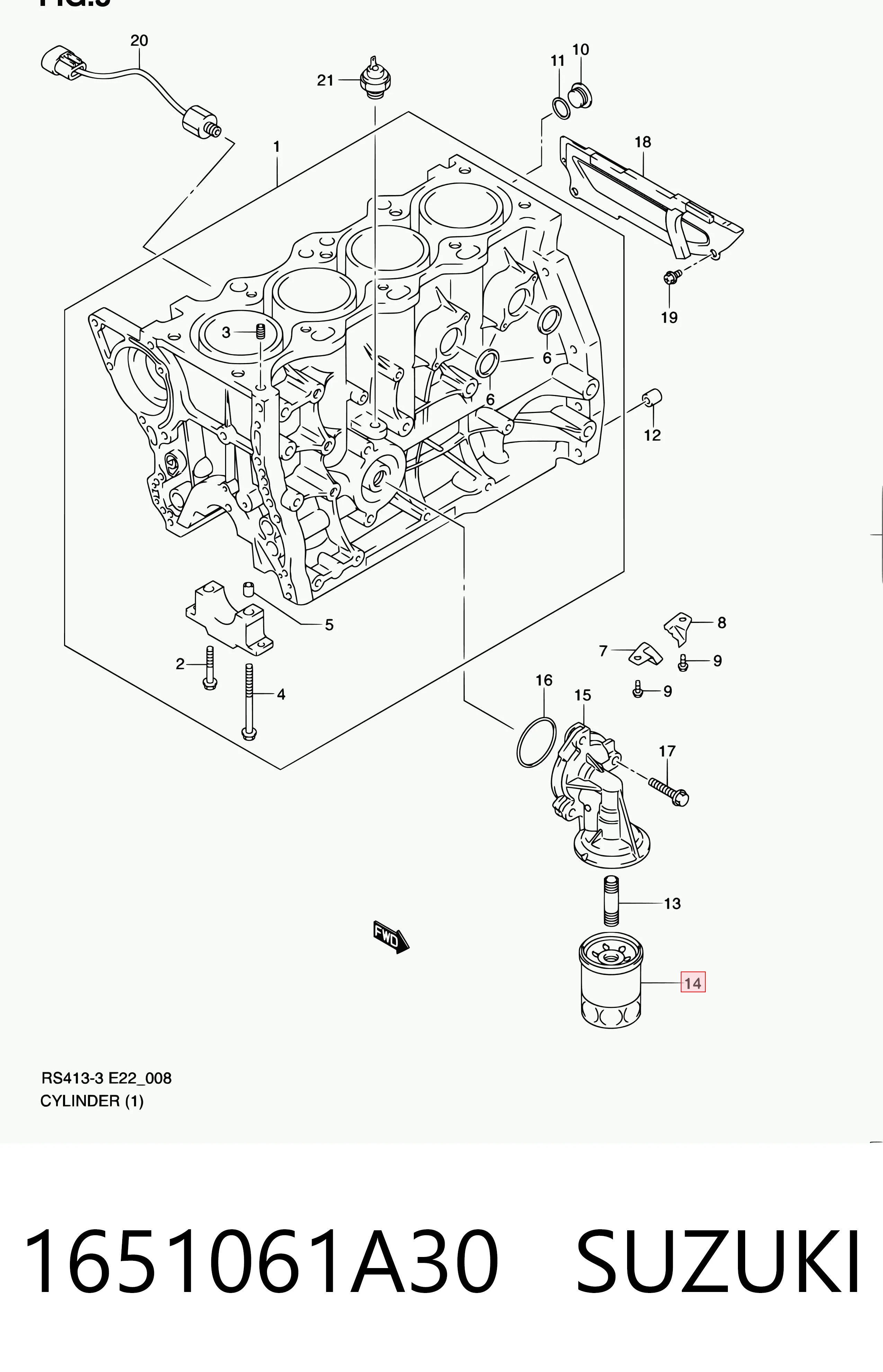 1651061A30 Suzuki Масляный фильтр двигателя