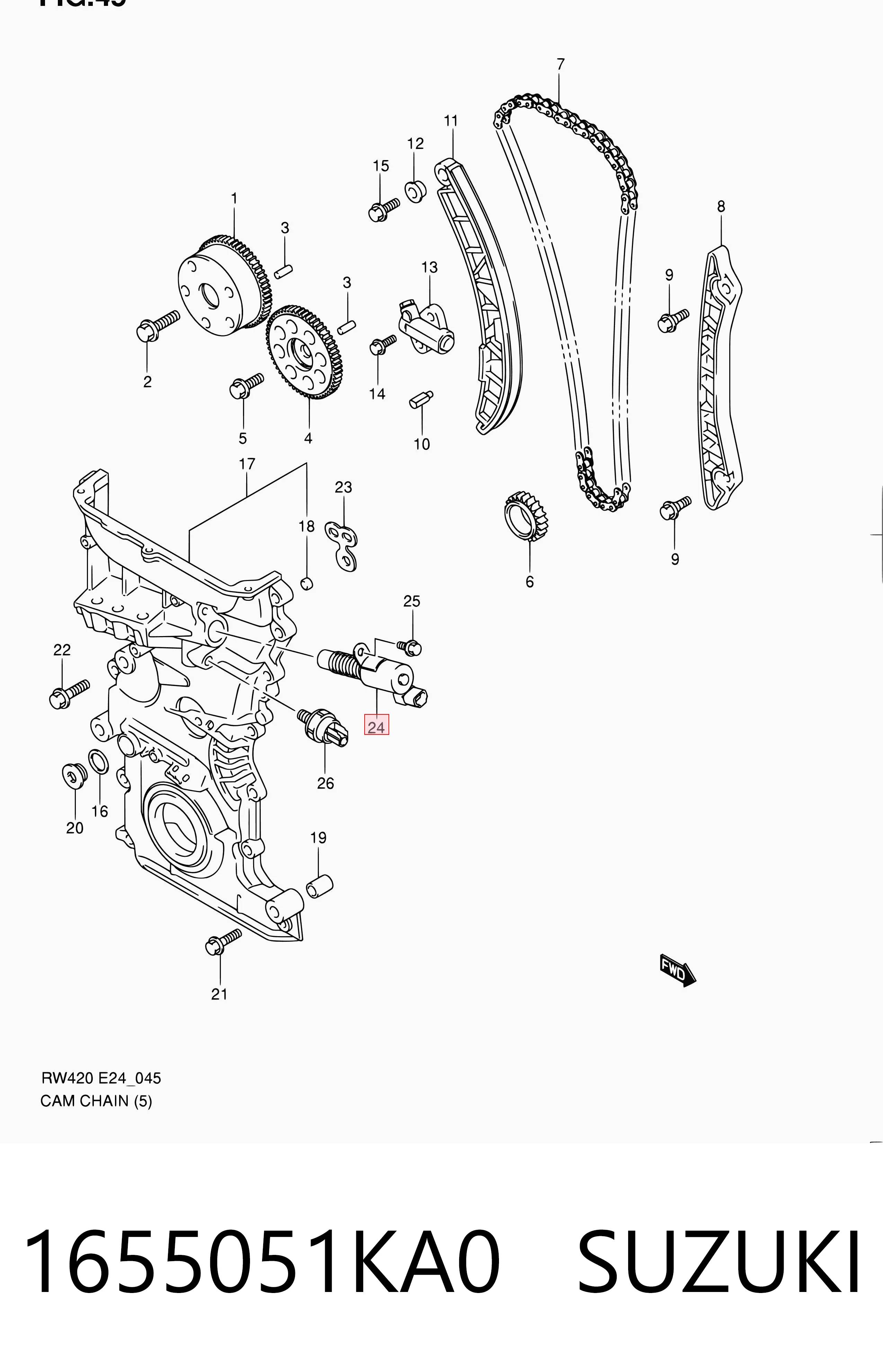 1655051KA0 Suzuki Клапан положения фаз распредвала