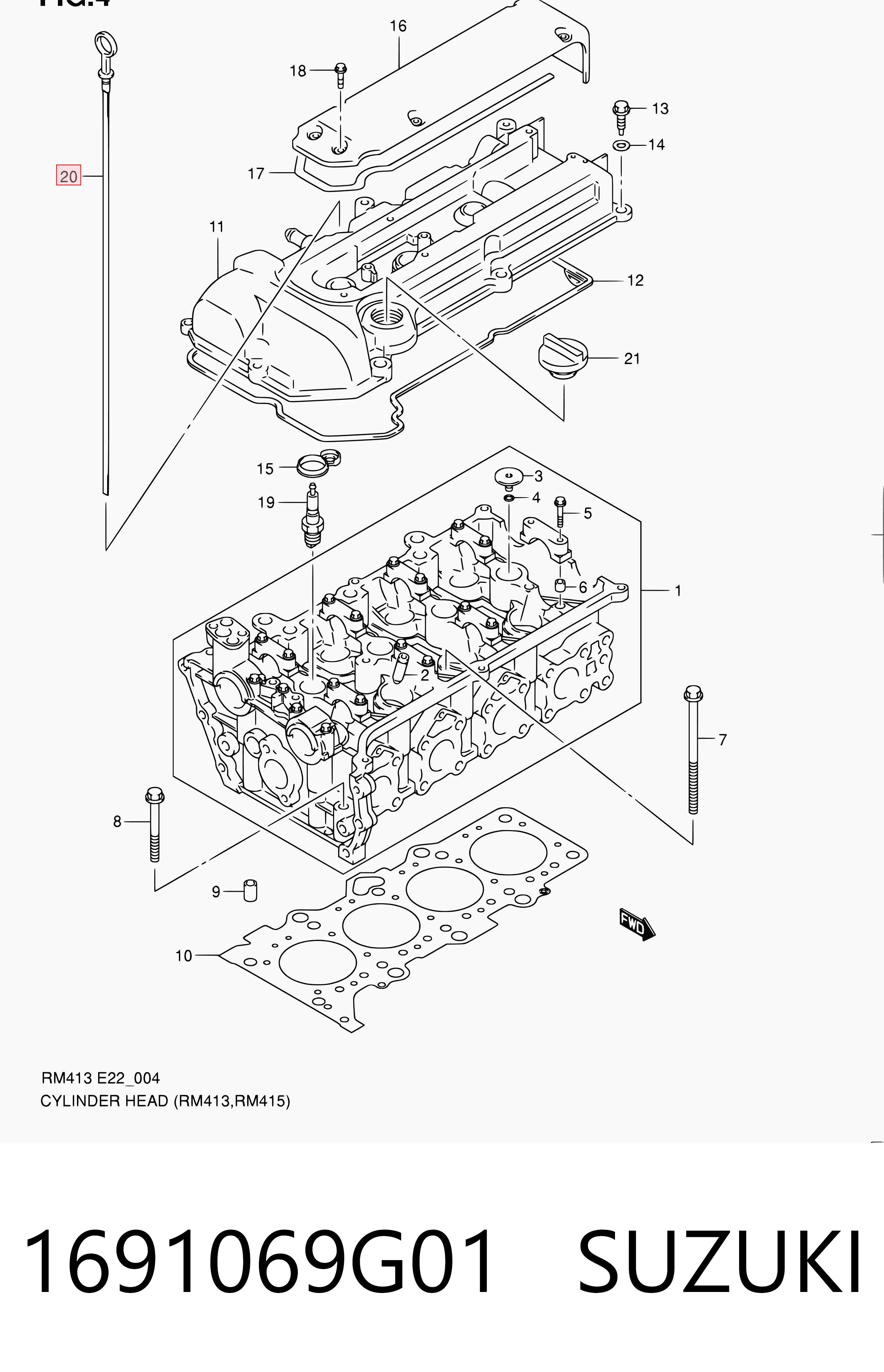 1691069G01 Suzuki Щуп уровня масла