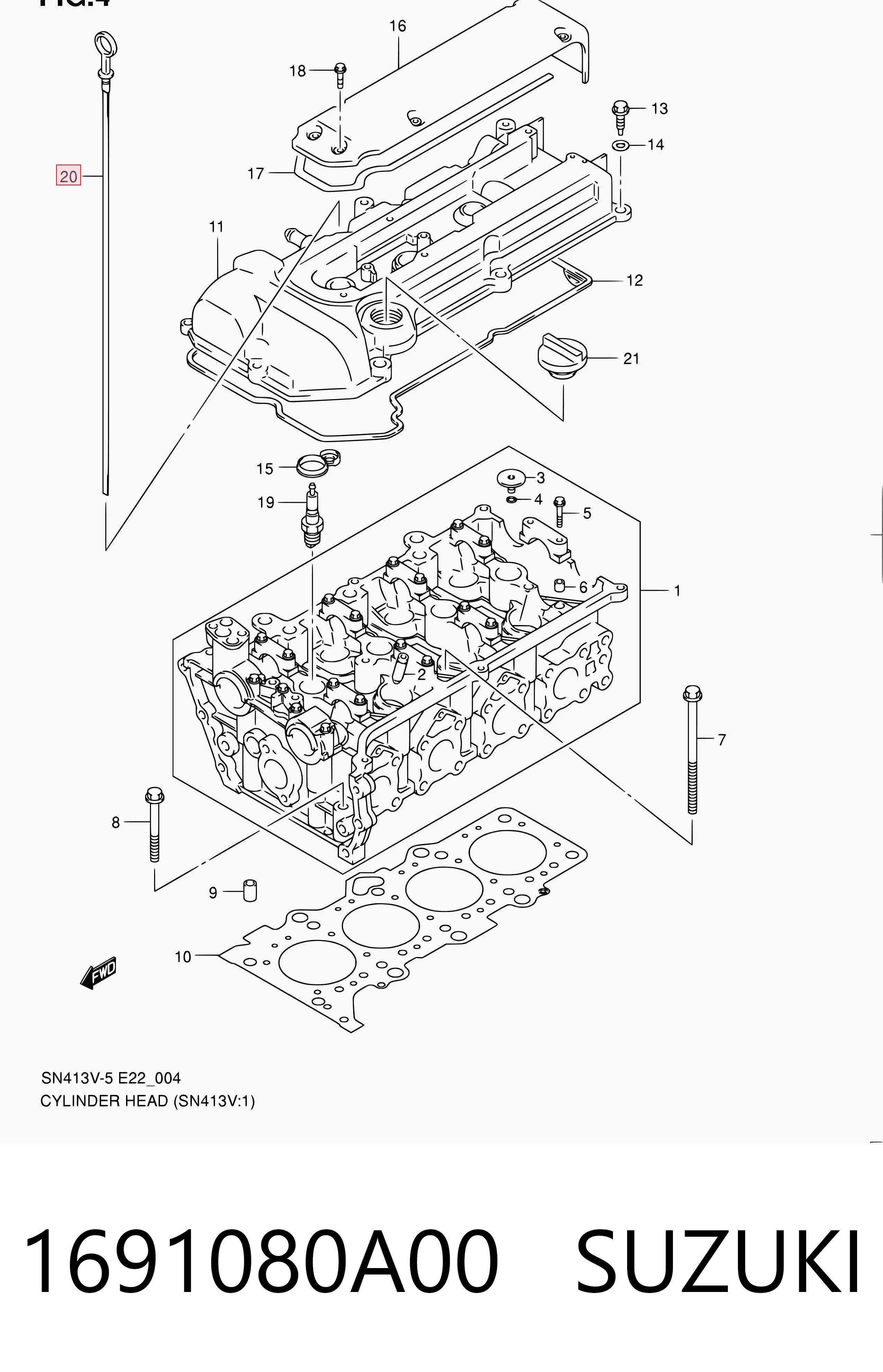 1691080A00 Suzuki Щуп уровня масла