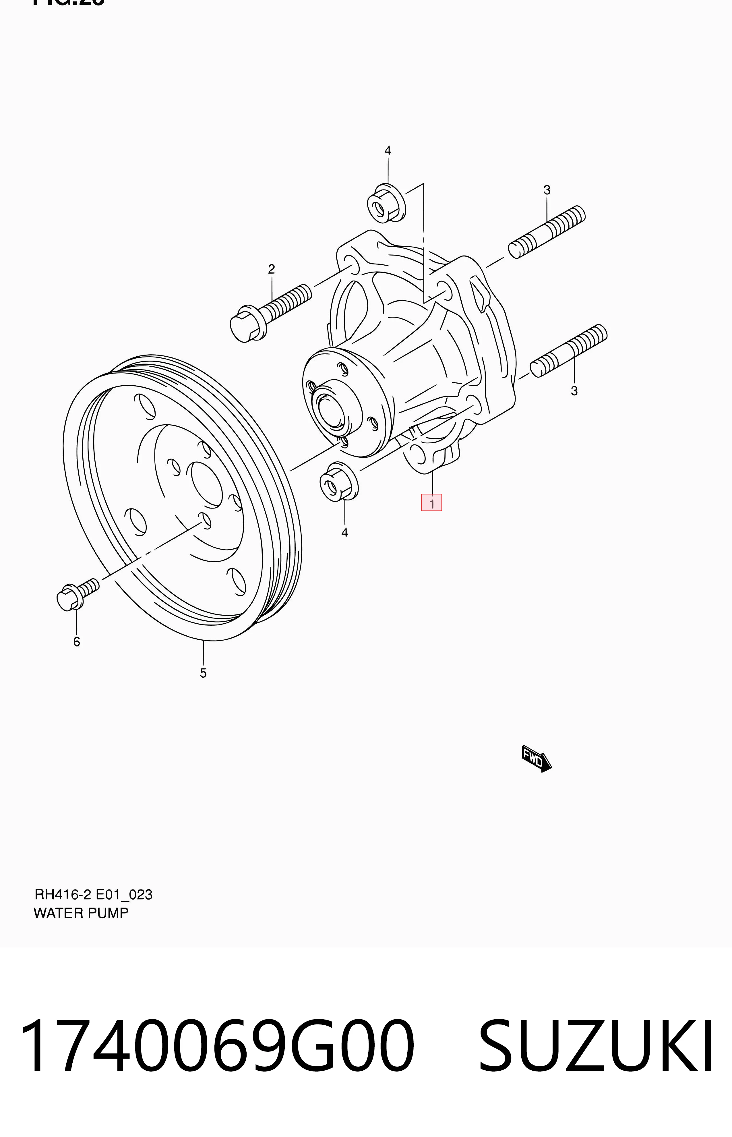 1740069G00 Suzuki Насос водяной