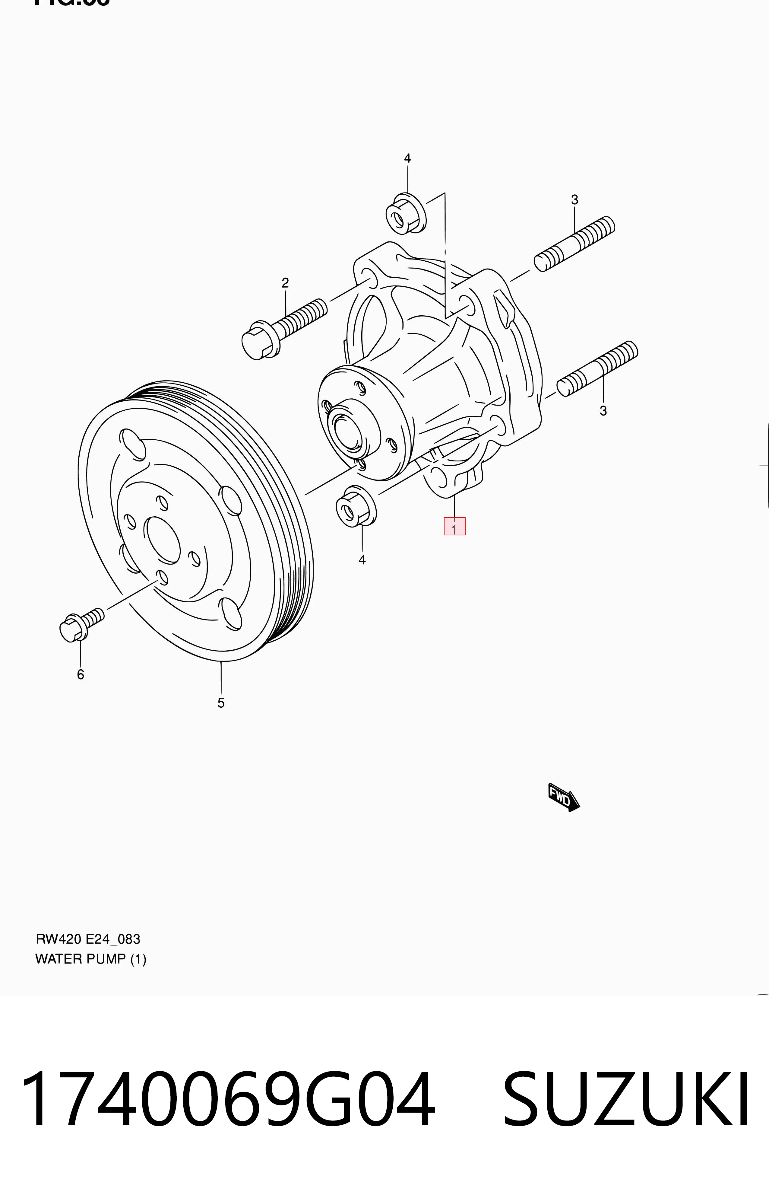 1740069G04 Suzuki Насос водяной