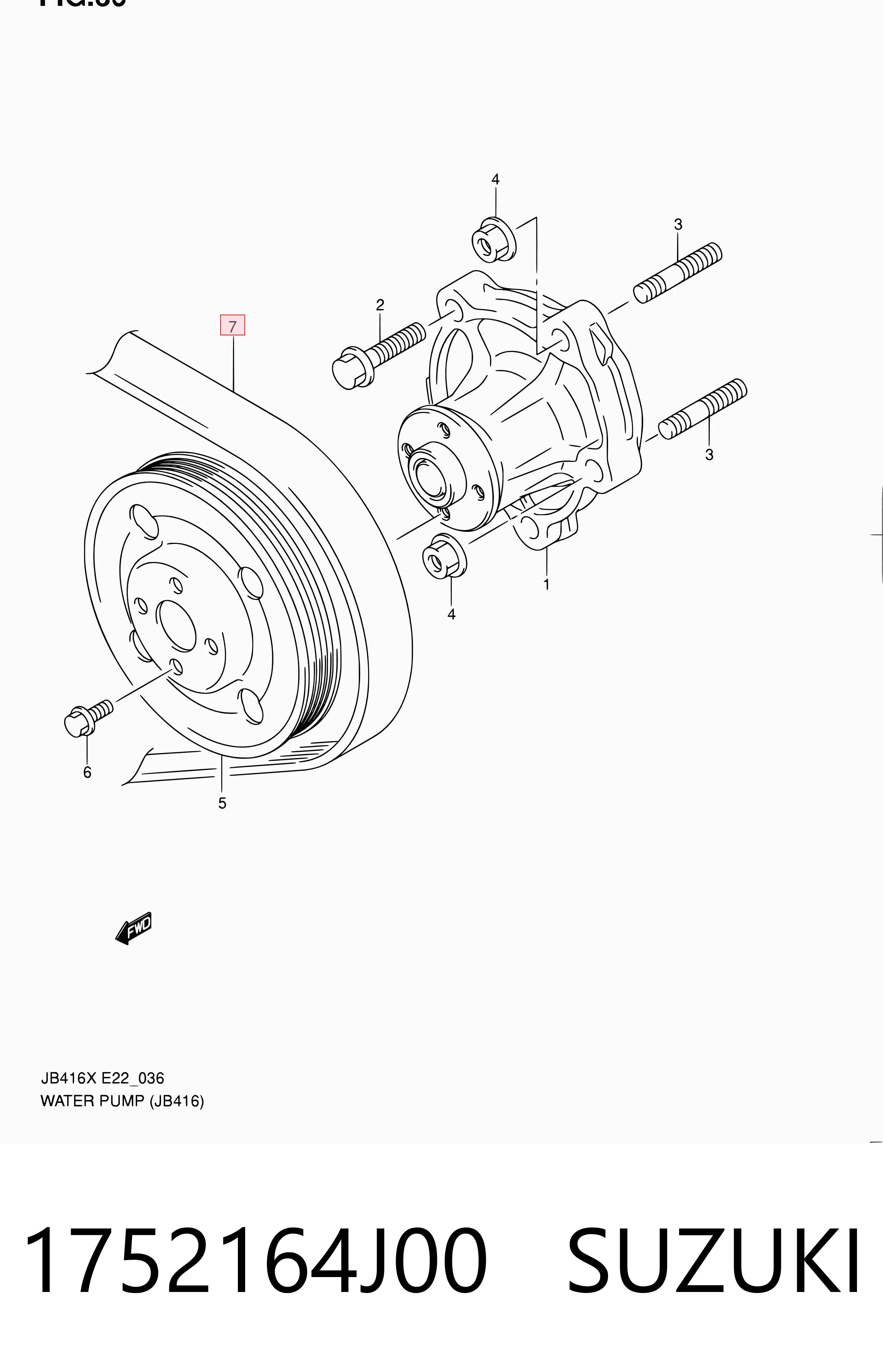 1752164J00 Suzuki Поликлиновый ремень