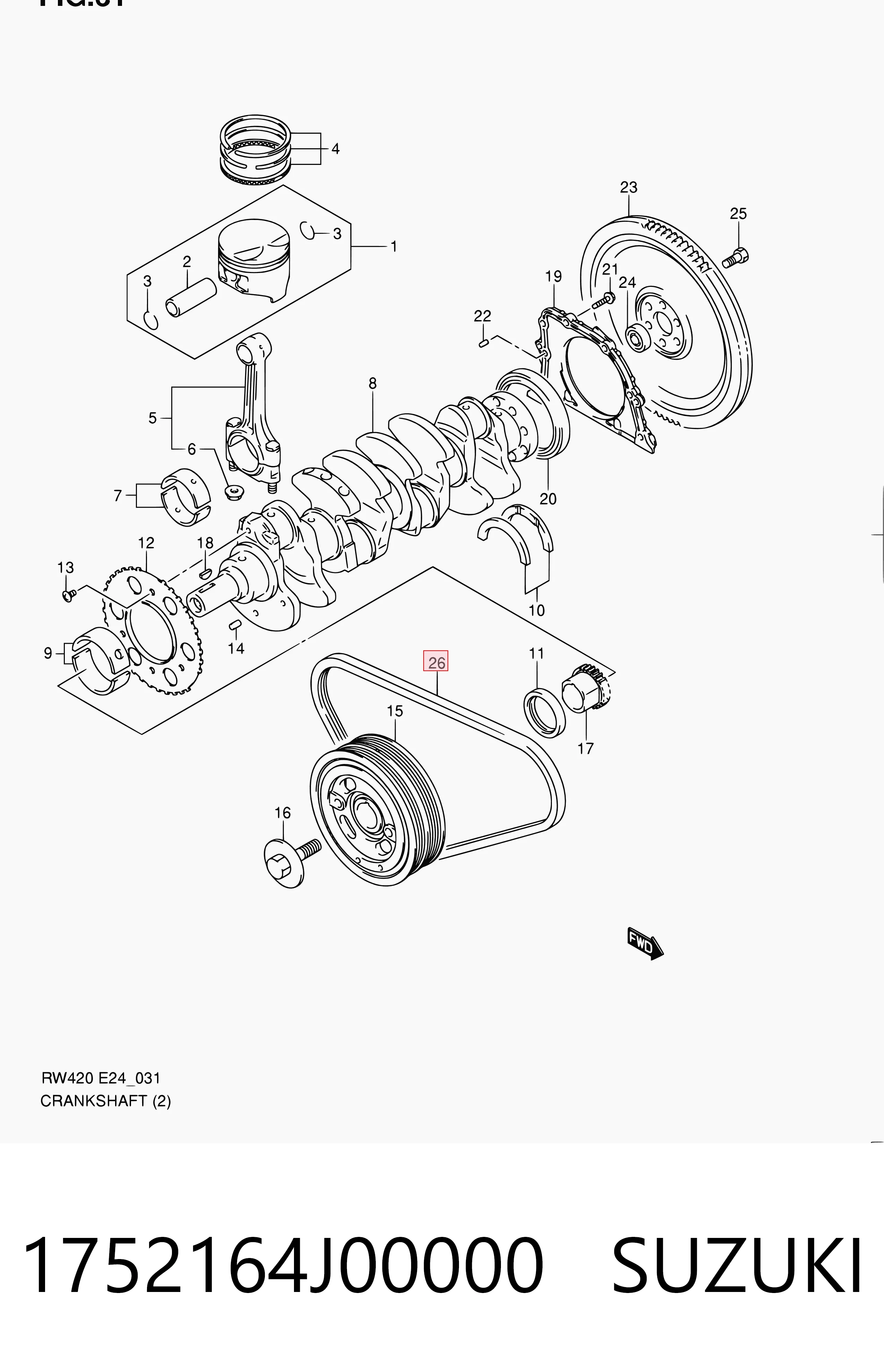 1752164J00000 Suzuki Поликлиновый ремень