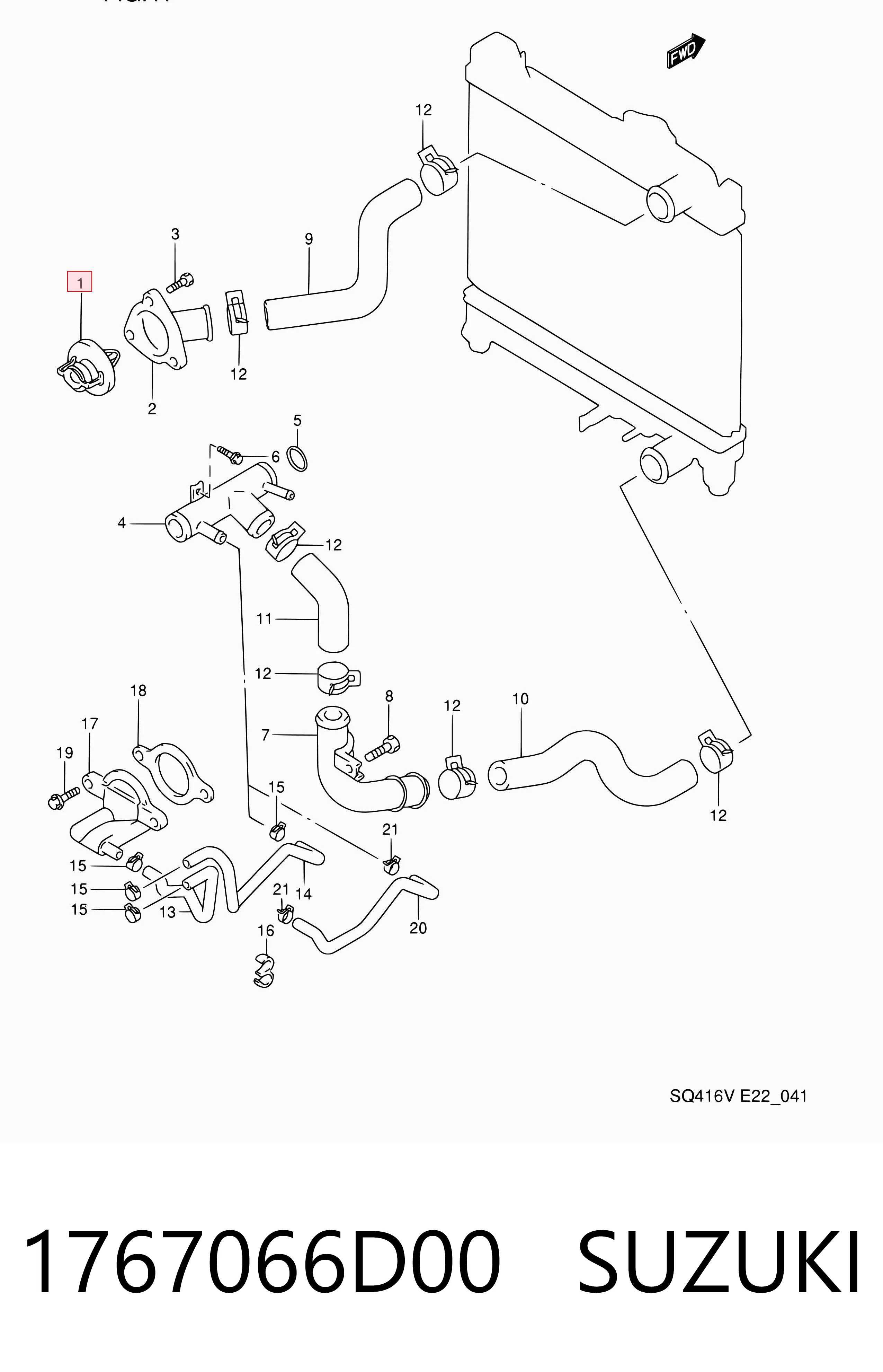 1767066D00 Suzuki Авто термостат