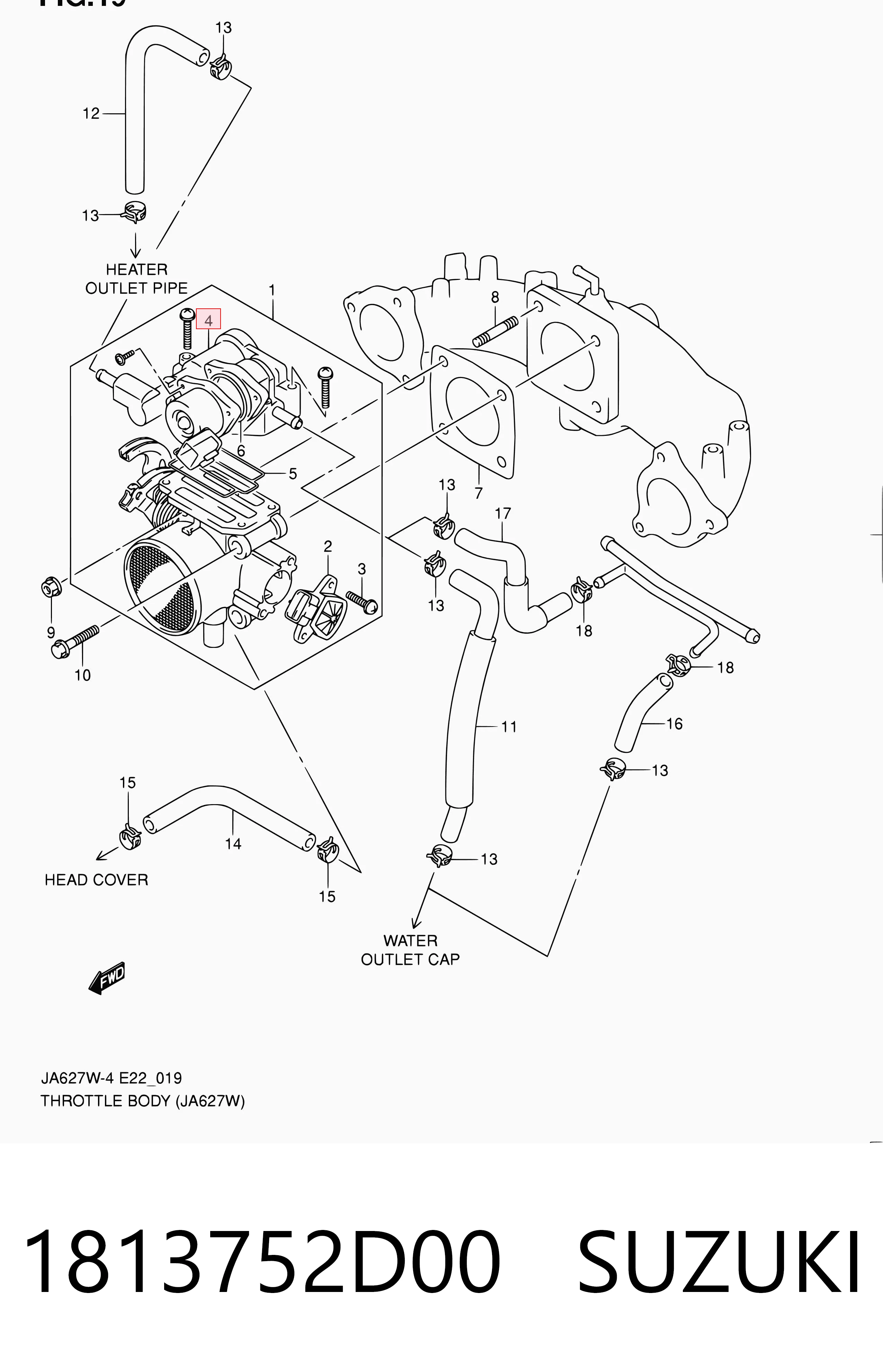 1813752D00 Suzuki Датчик холостого хода