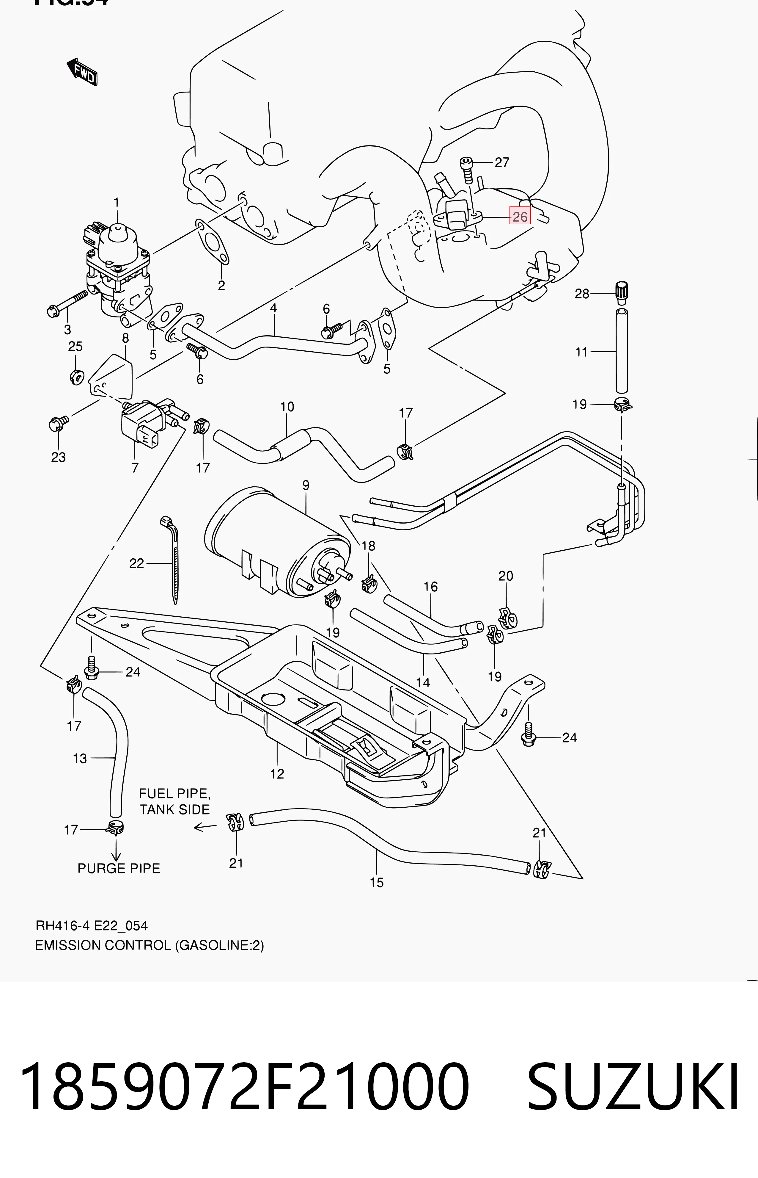 1859072F21000 Suzuki Датчик давления воздуха