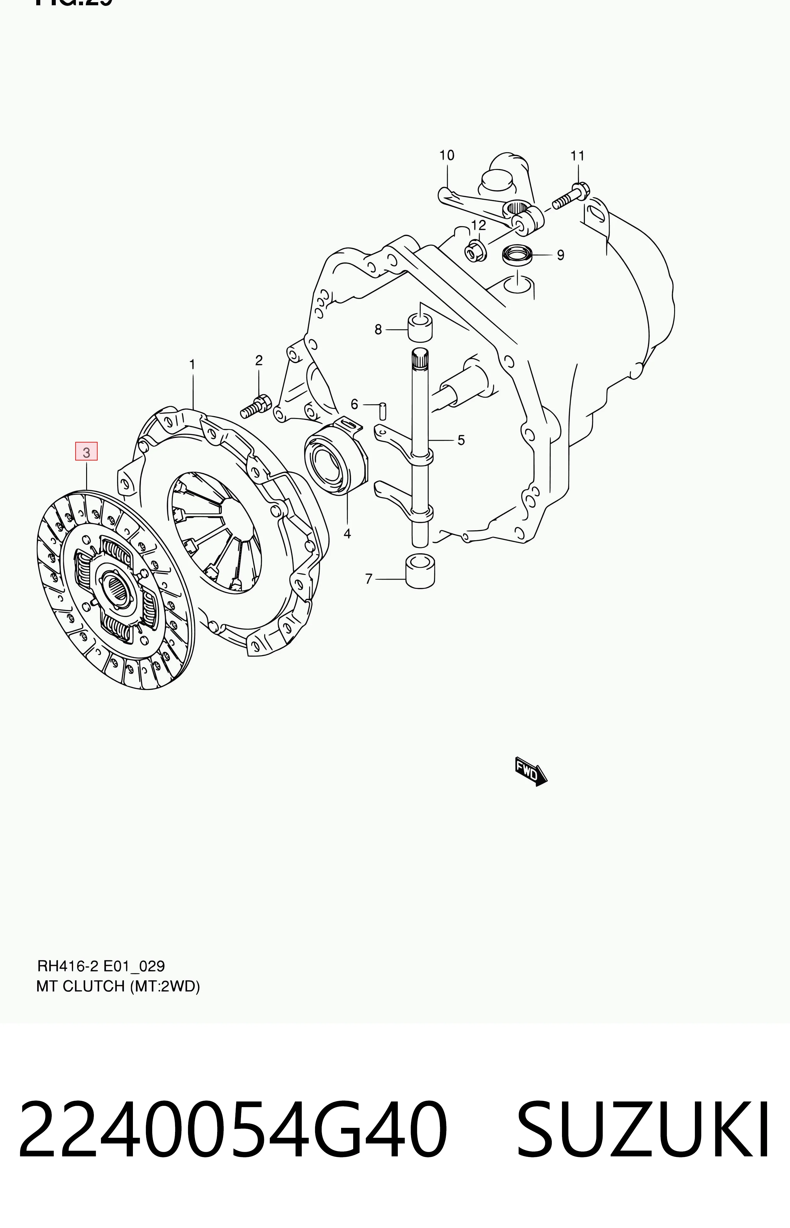 2240054G40 Suzuki Диск сцепления ведомый