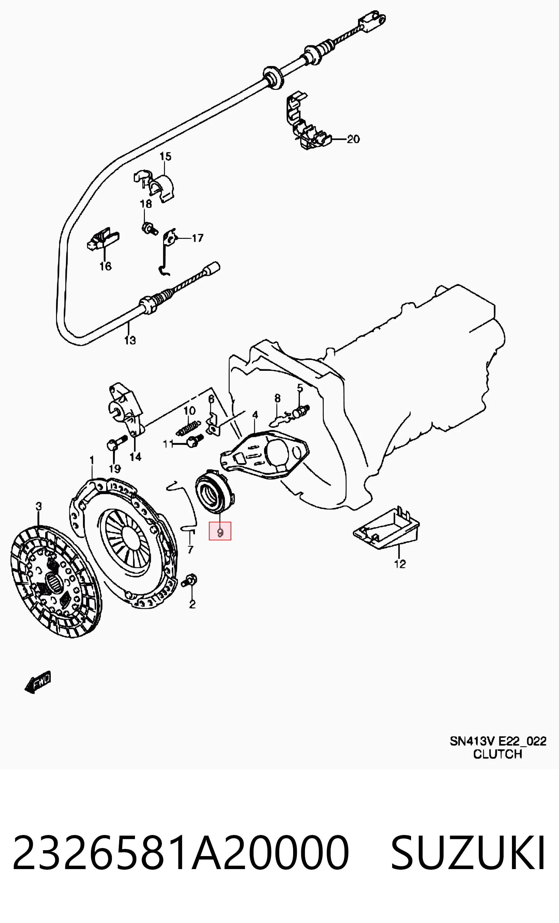 2326581A20000 Suzuki Подшипник выжимной сцепления