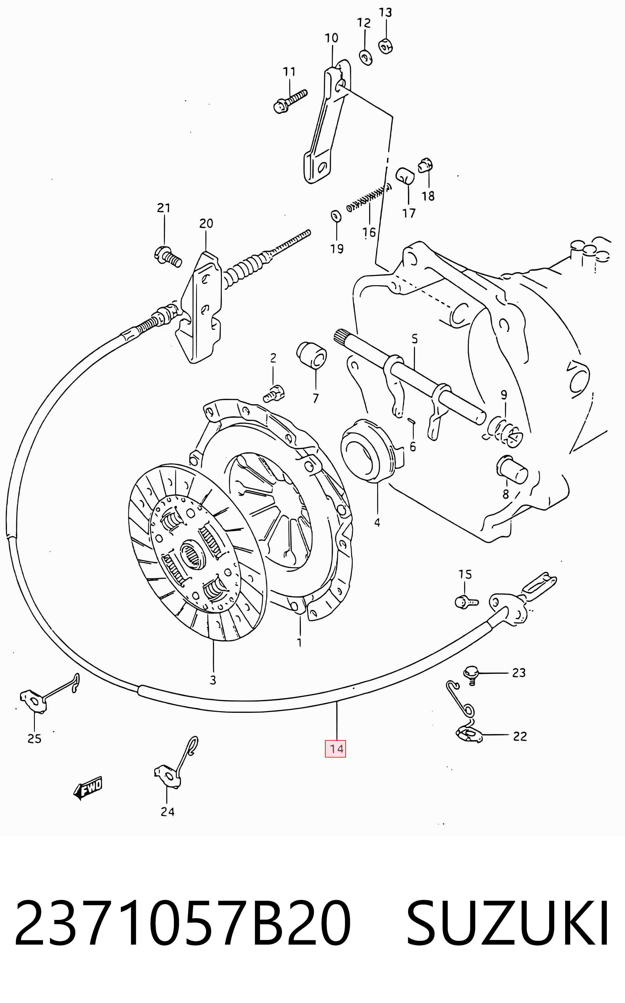 2371057B20 Suzuki Трос сцепления