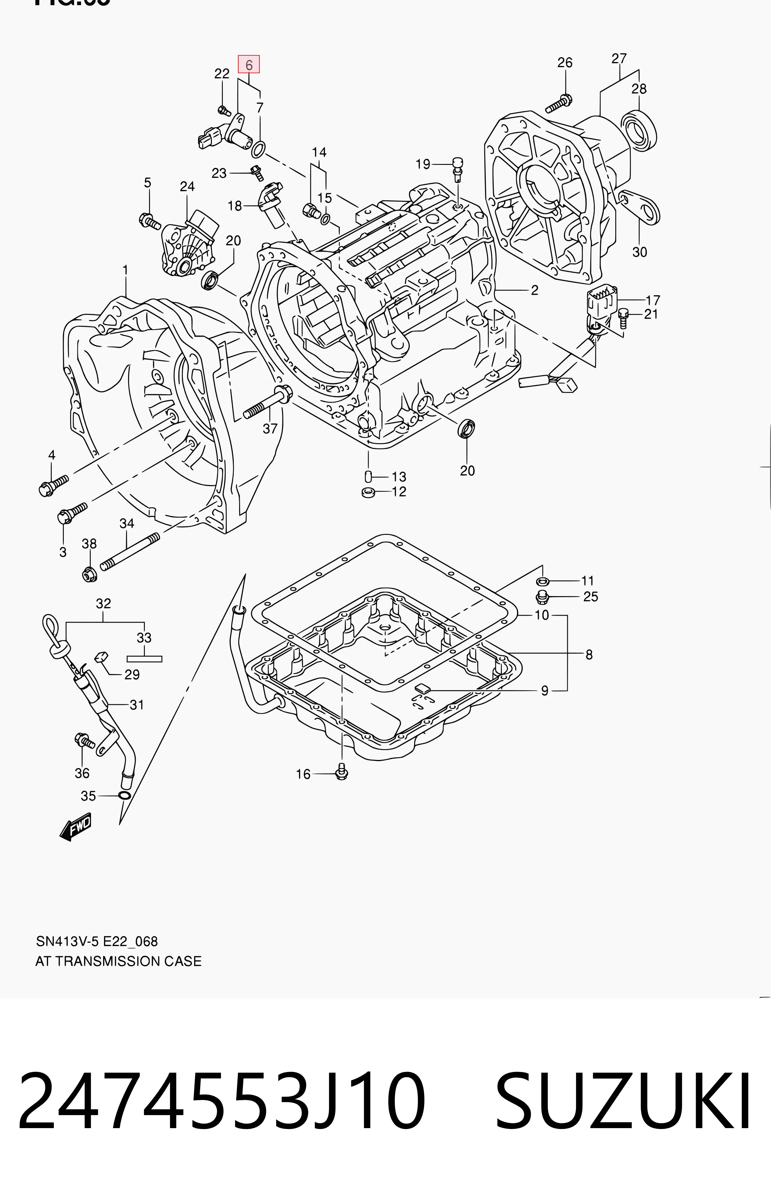 2474553J10 Suzuki Датчик скорости спидометра