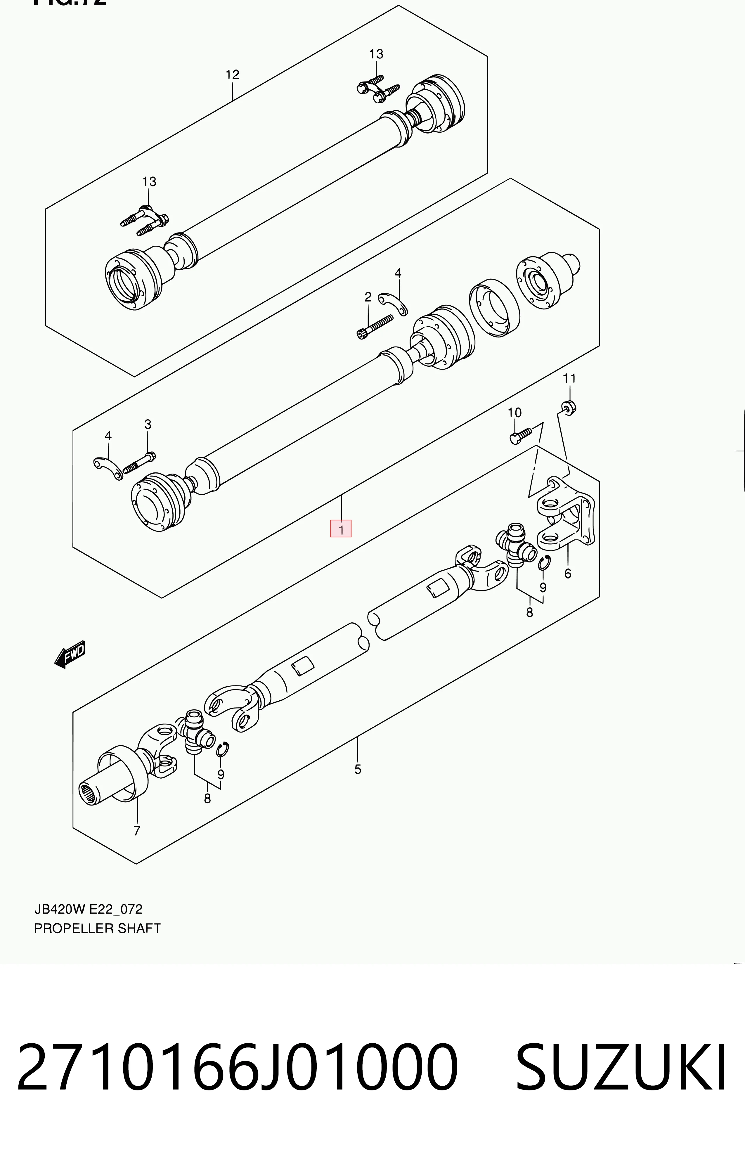 2710166J01000 Suzuki Передний карданный вал