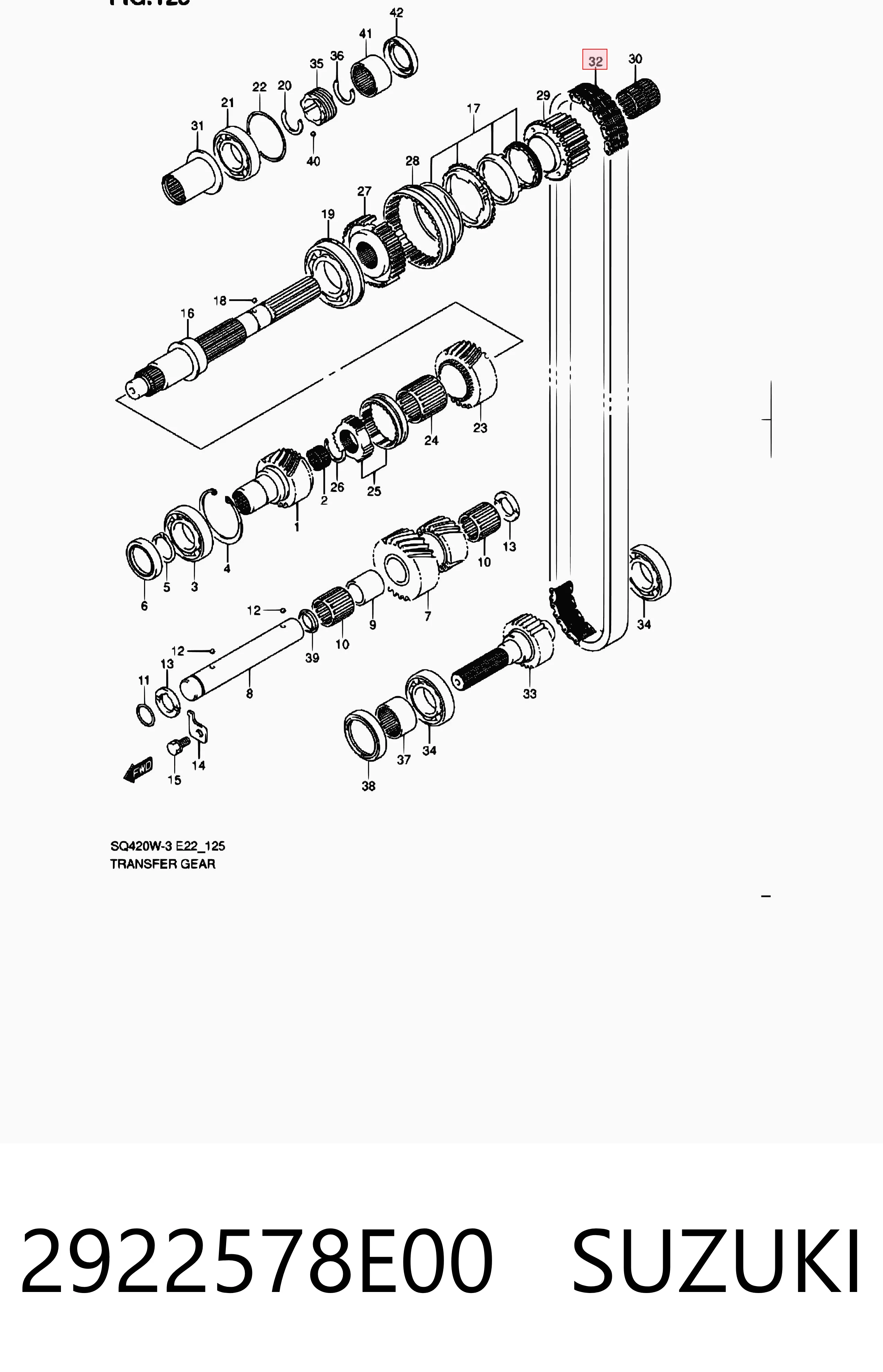 2922578E00 Suzuki Цепь привода раздатки