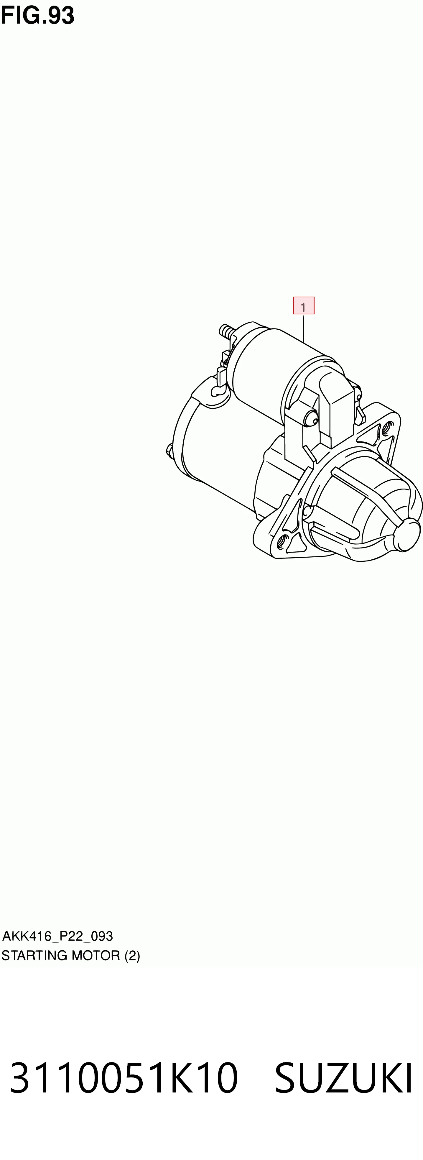 3110051K10 Suzuki Стартер автомобиля