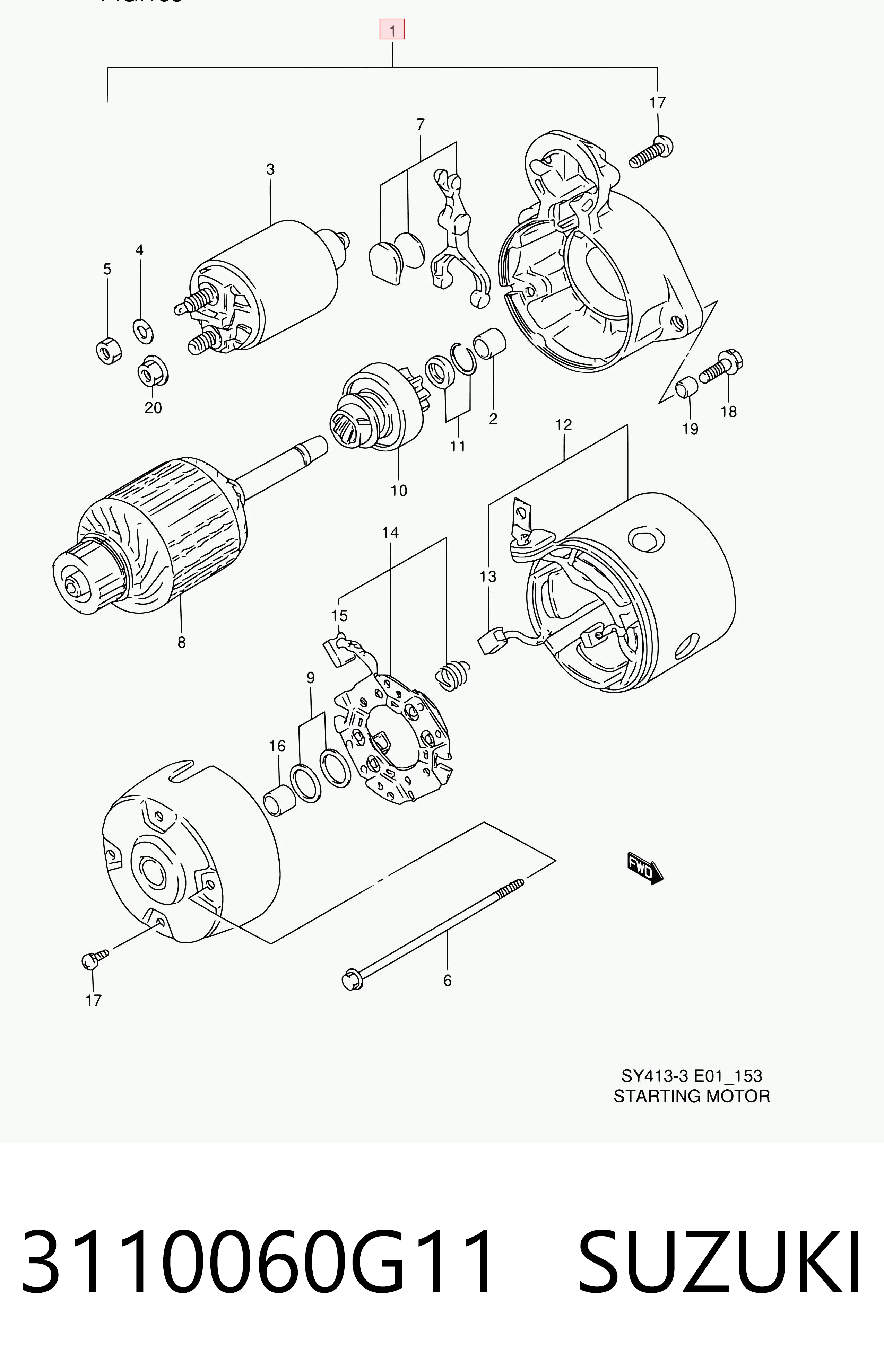 3110060G11 Suzuki Стартер автомобиля