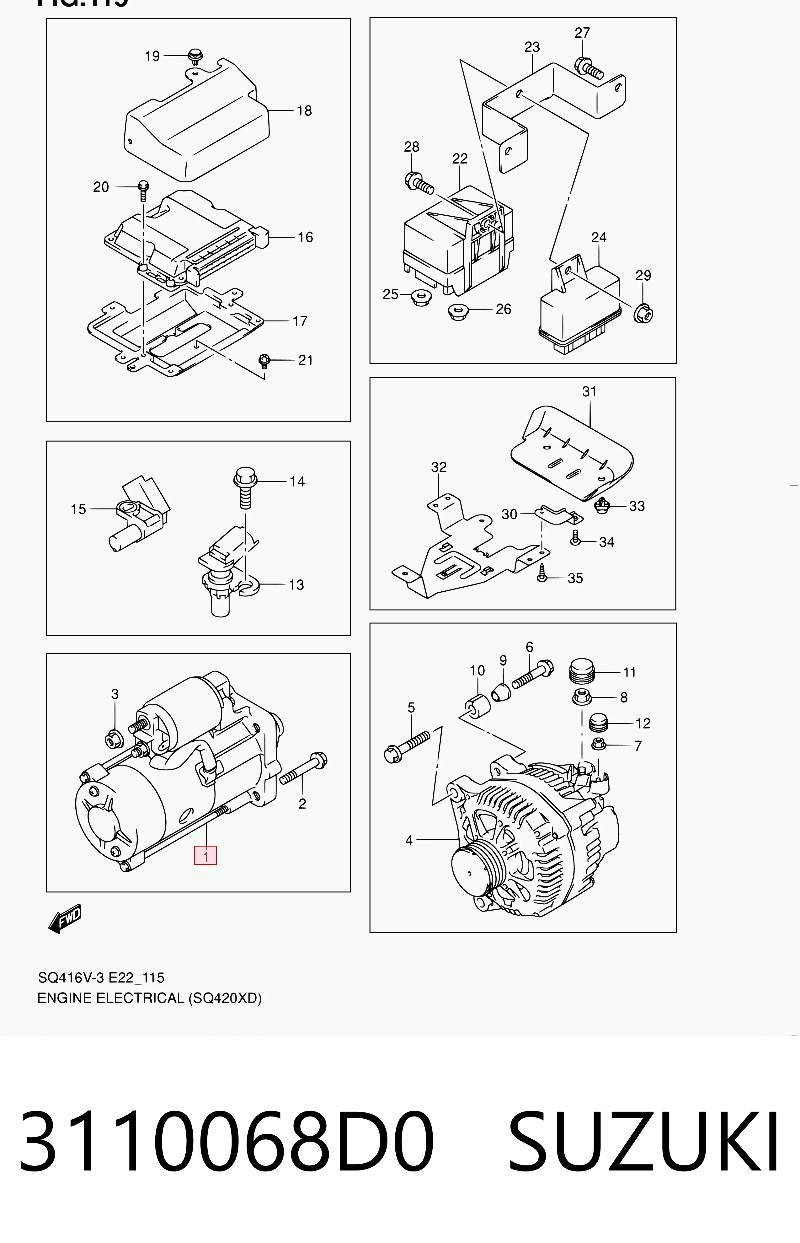 3110068D0 Suzuki Стартер автомобиля