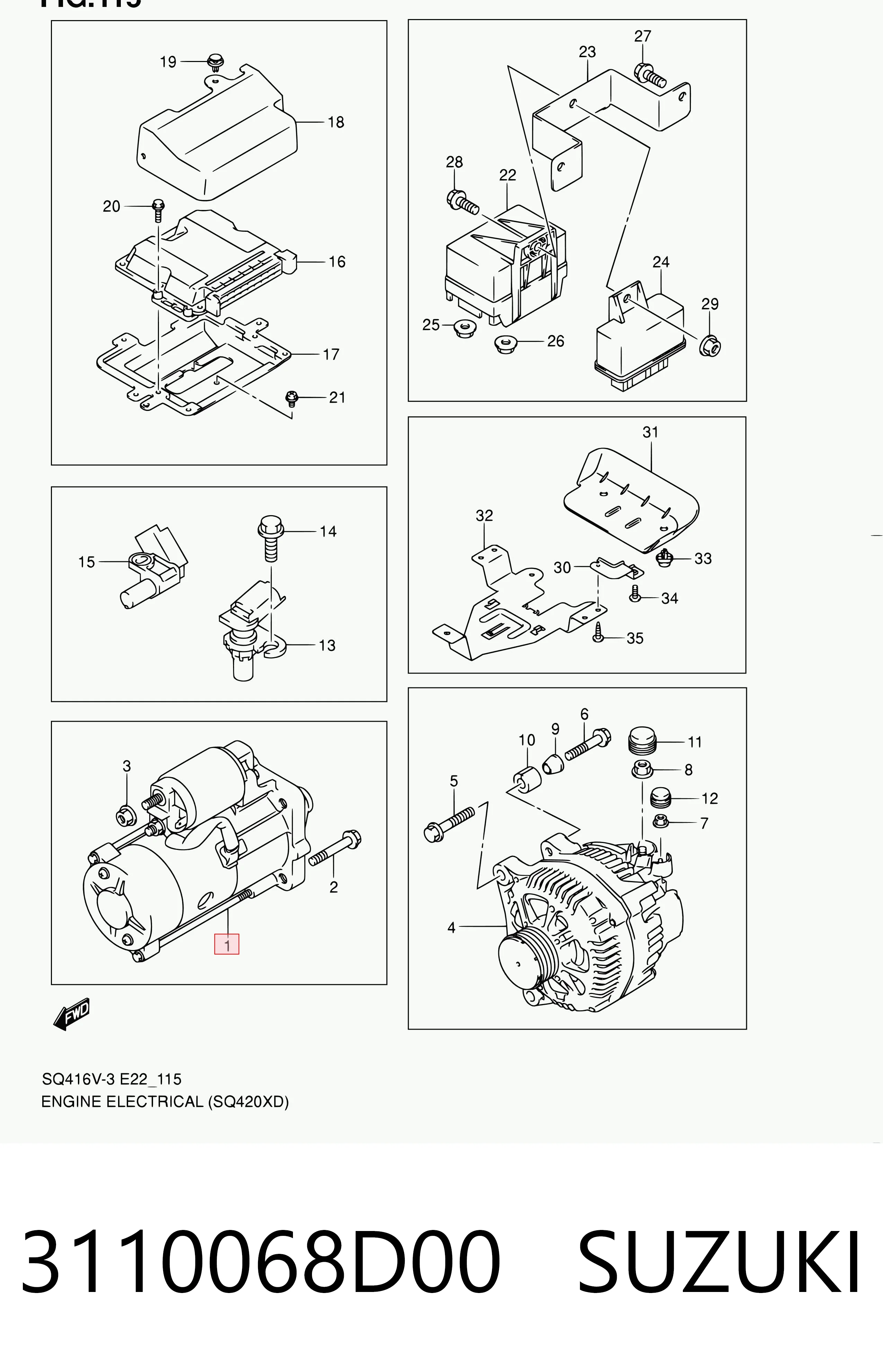 3110068D00 Suzuki Стартер автомобиля
