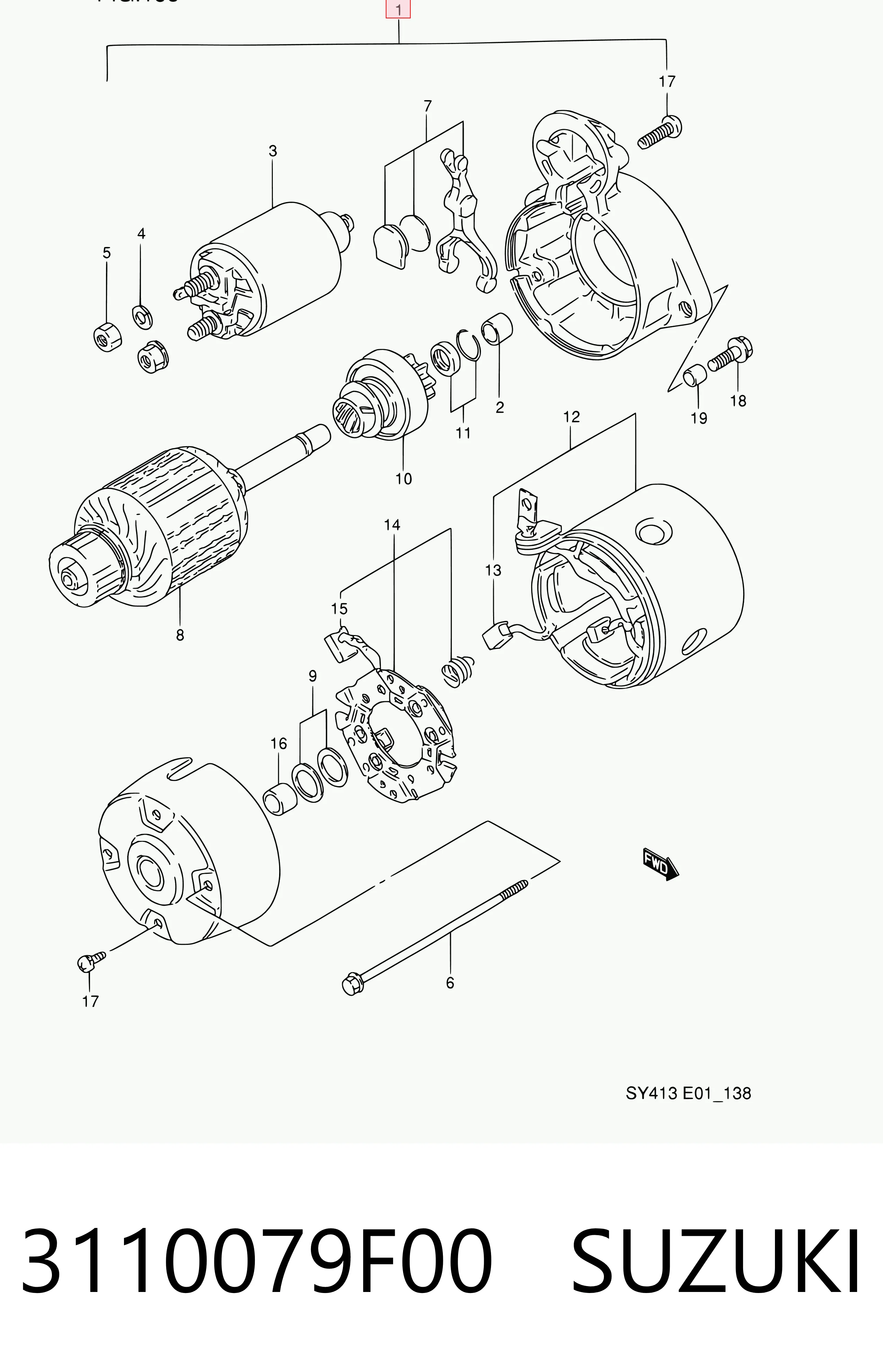 3110079F00 Suzuki Стартер автомобиля