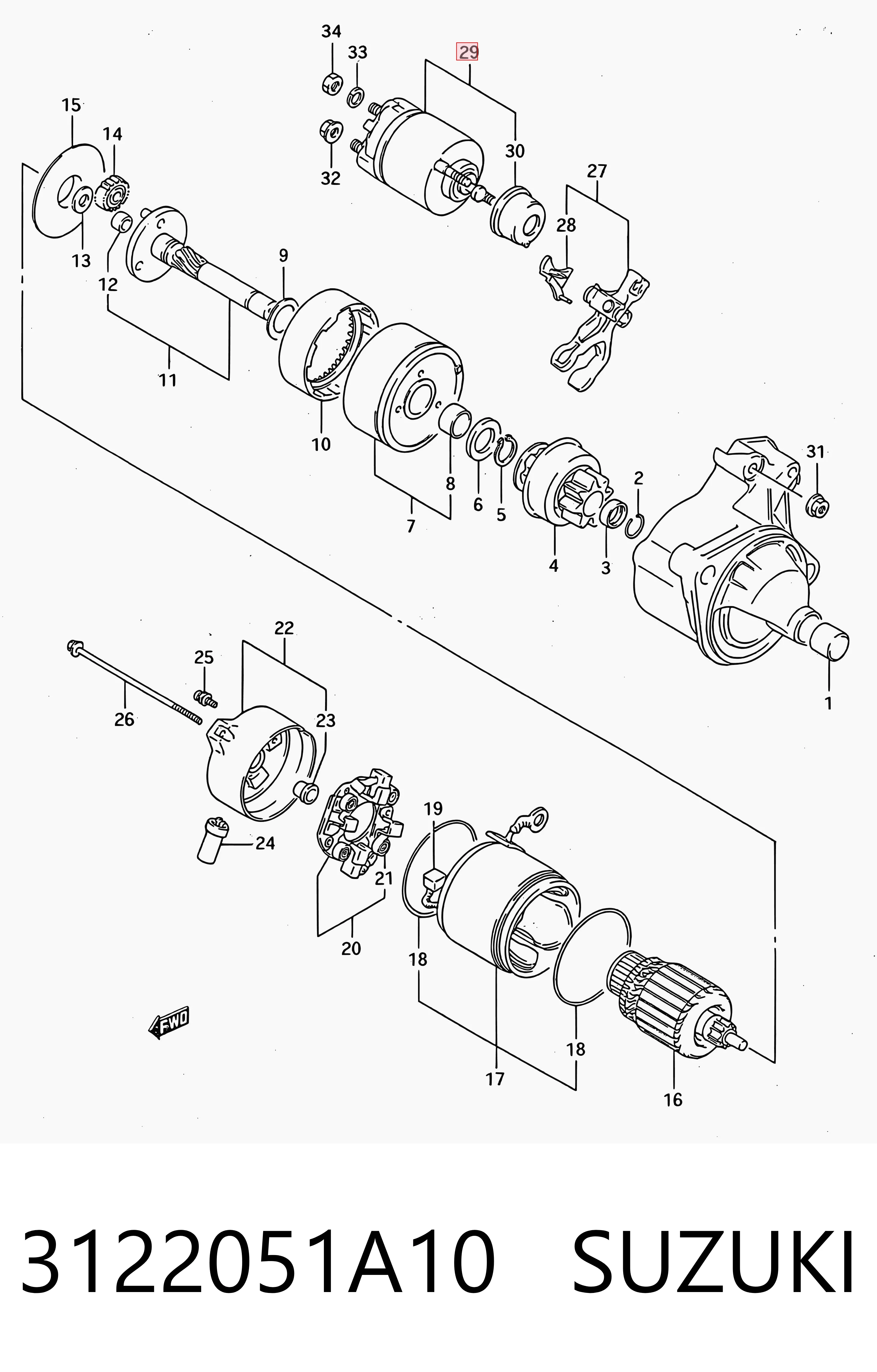 3122051A10 Suzuki Тяговое реле стартера
