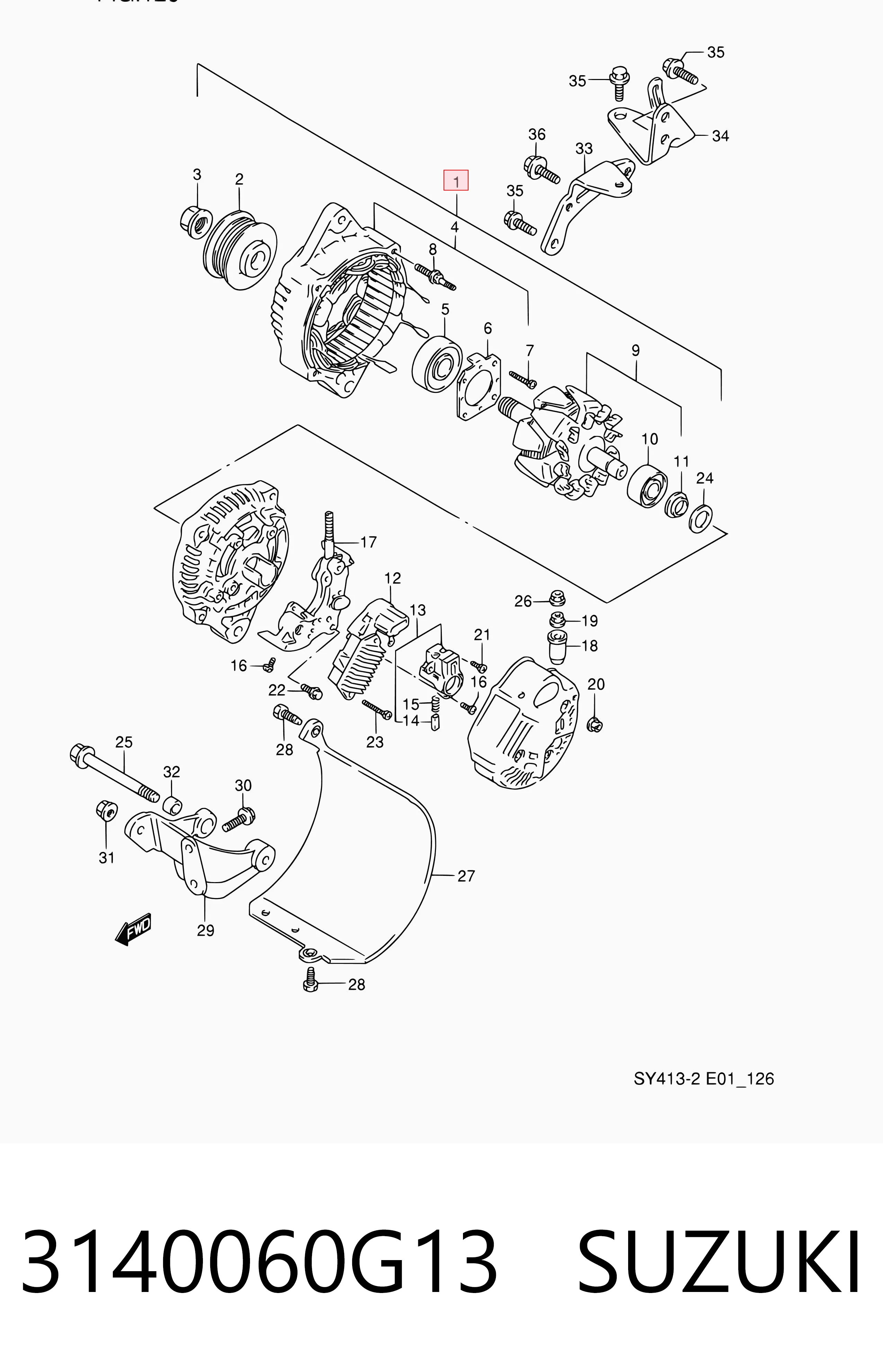 3140060G13 Suzuki Генератор автомобильный