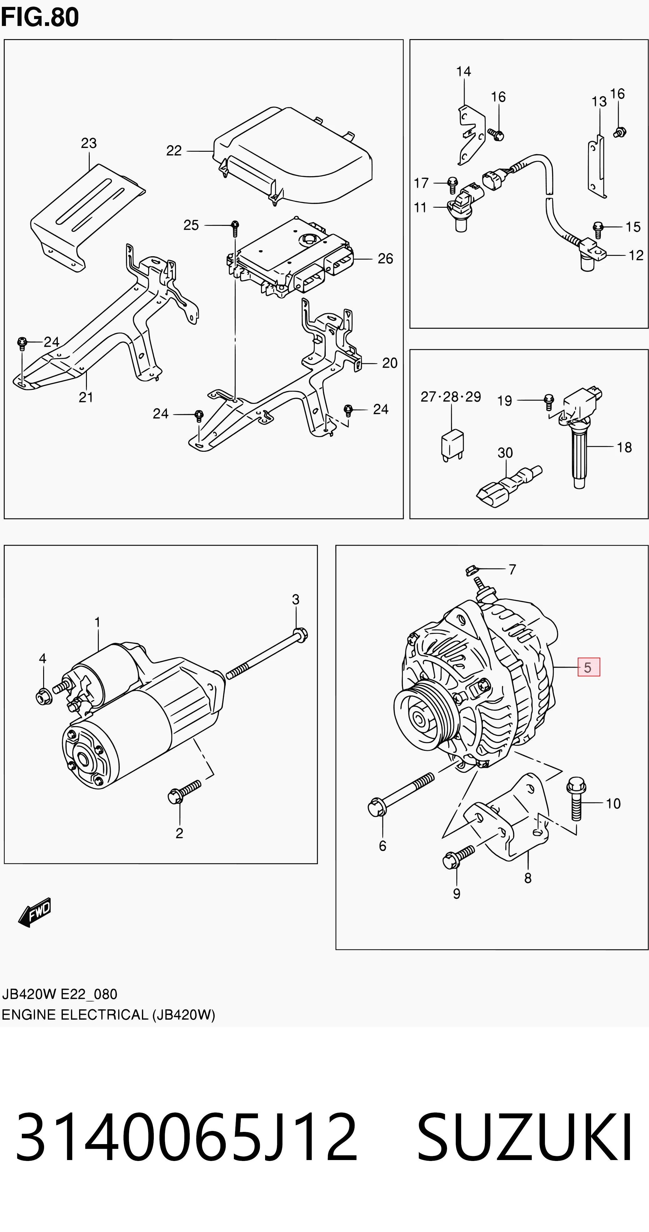 3140065J12 Suzuki Генератор автомобильный