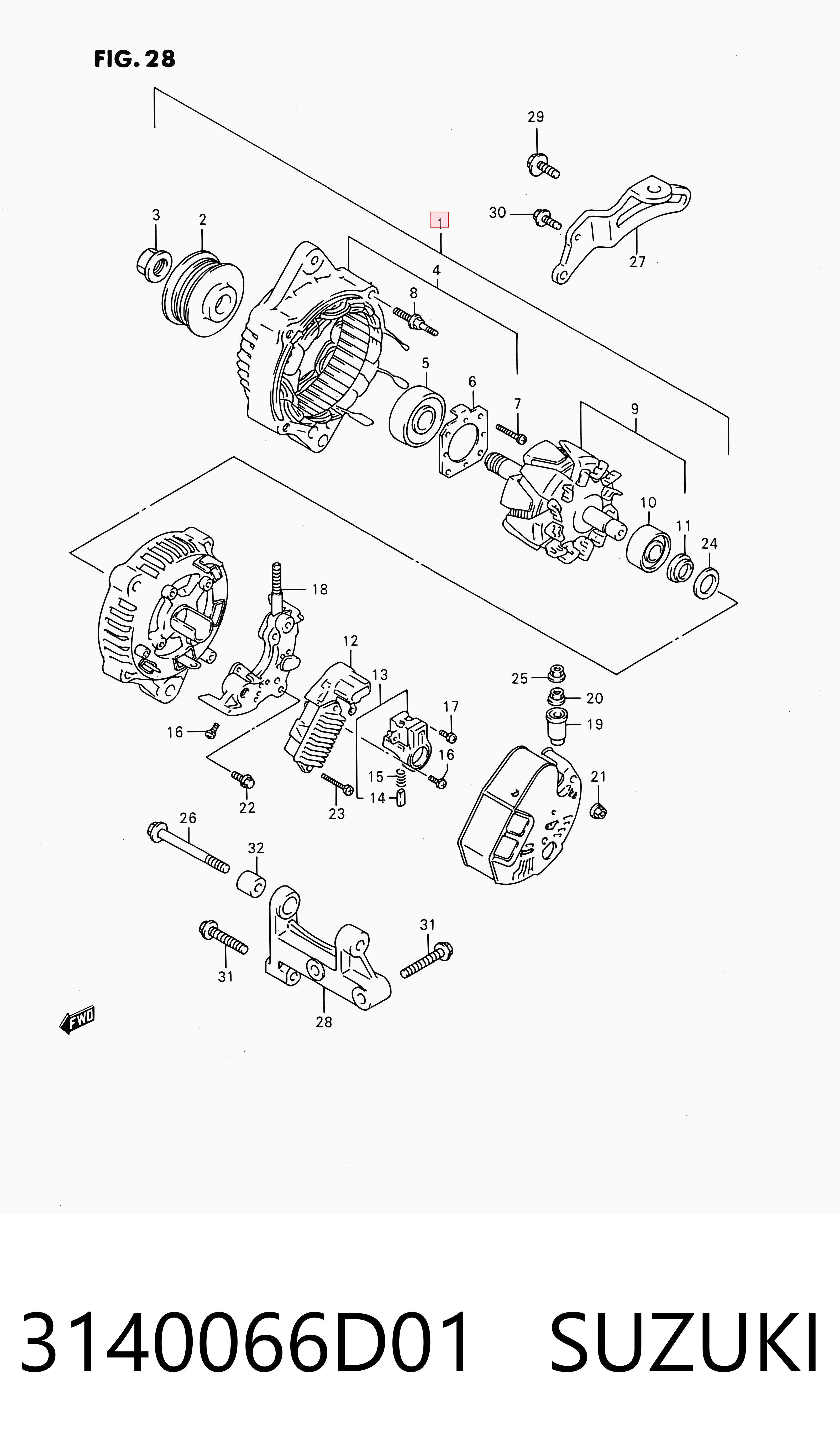 3140066D01 Suzuki Генератор автомобильный