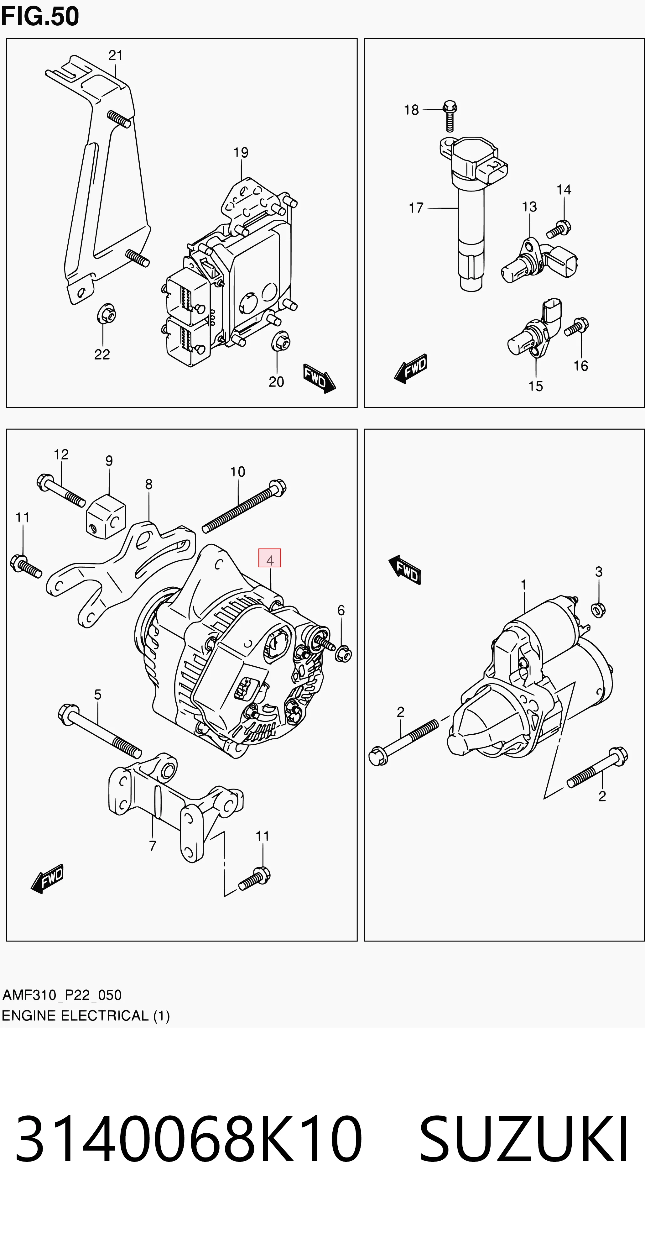 3140068K10 Suzuki Генератор автомобильный