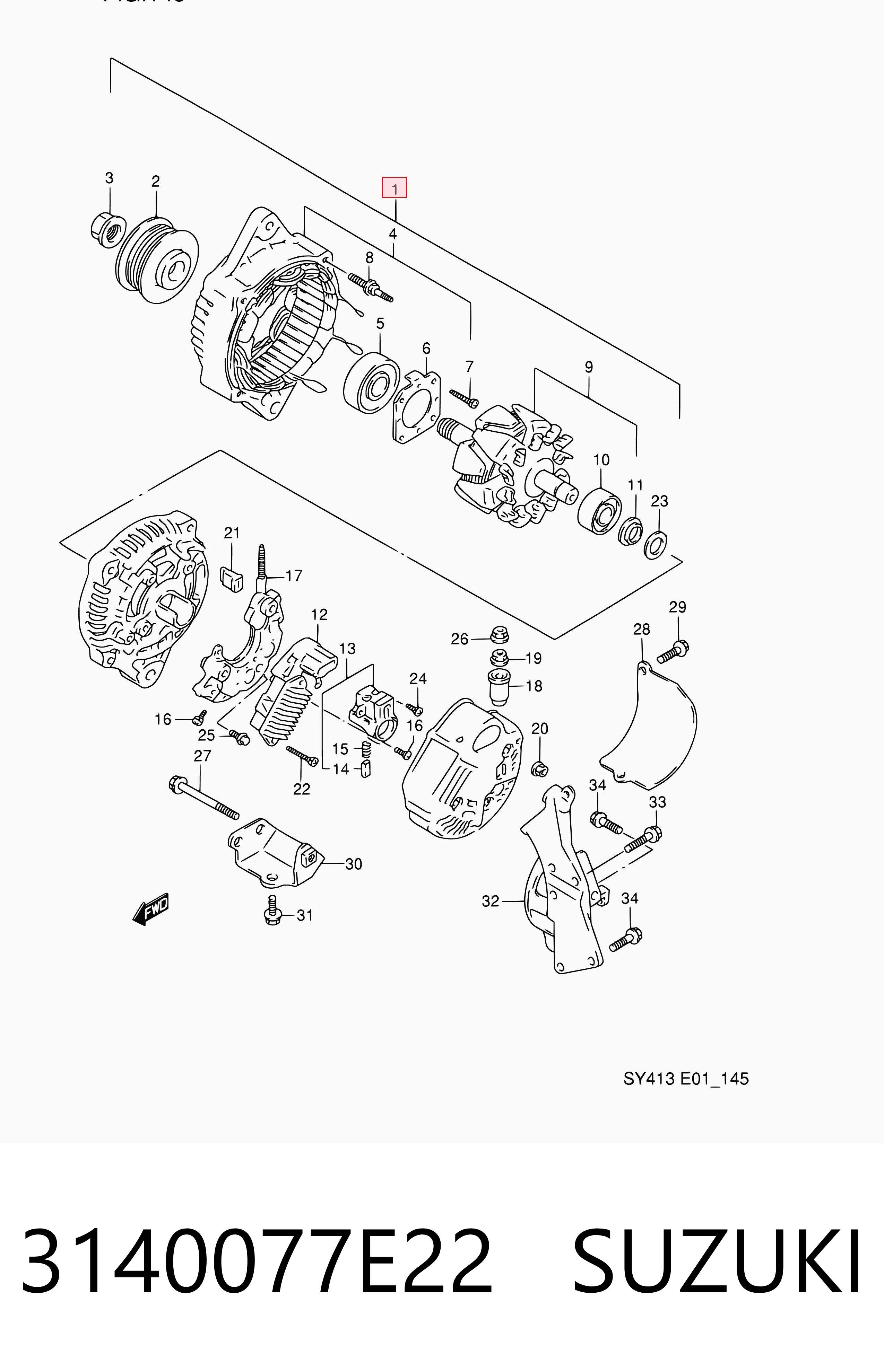 3140077E22 Suzuki Генератор автомобильный