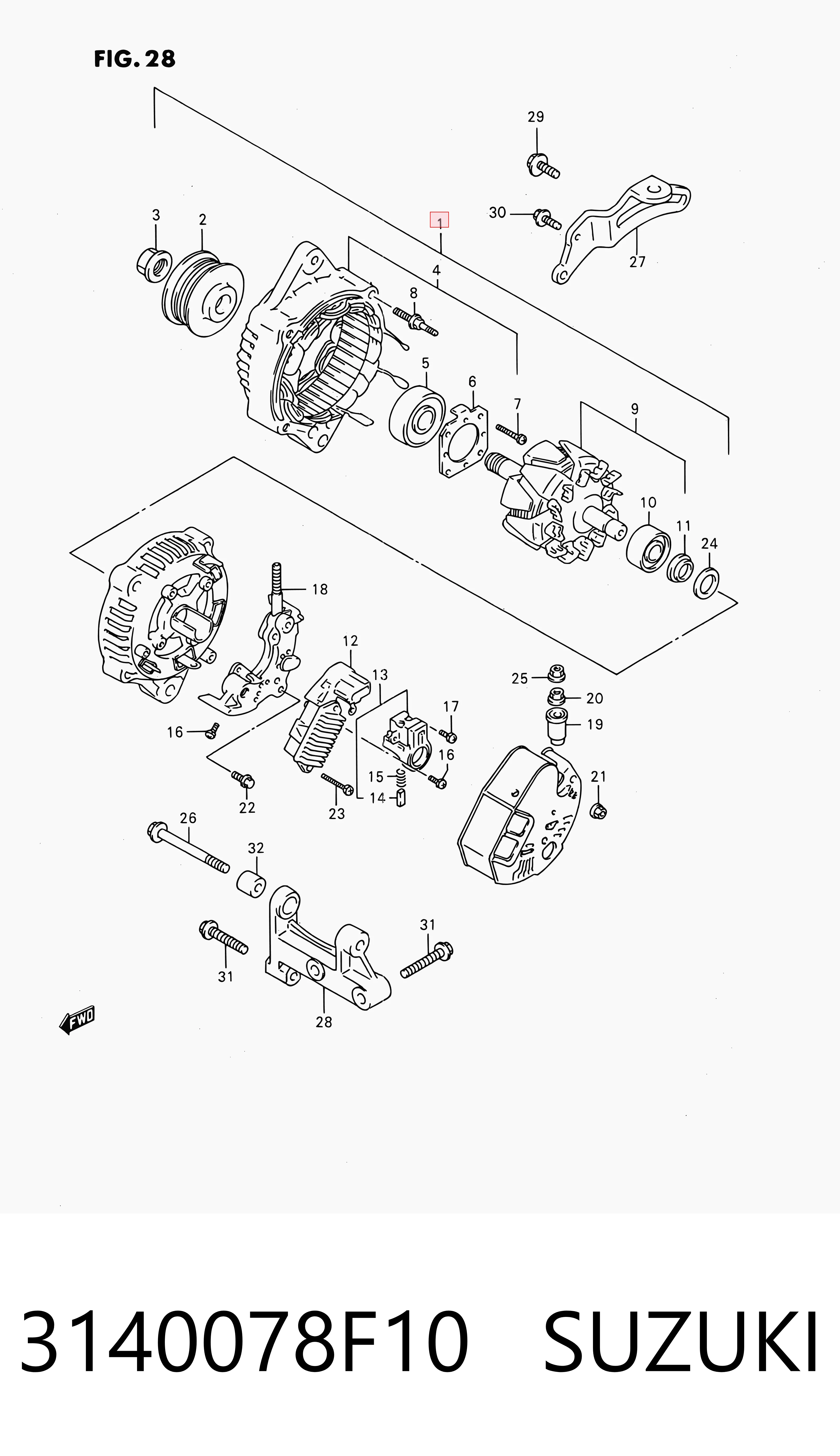 3140078F10 Suzuki Генератор автомобильный