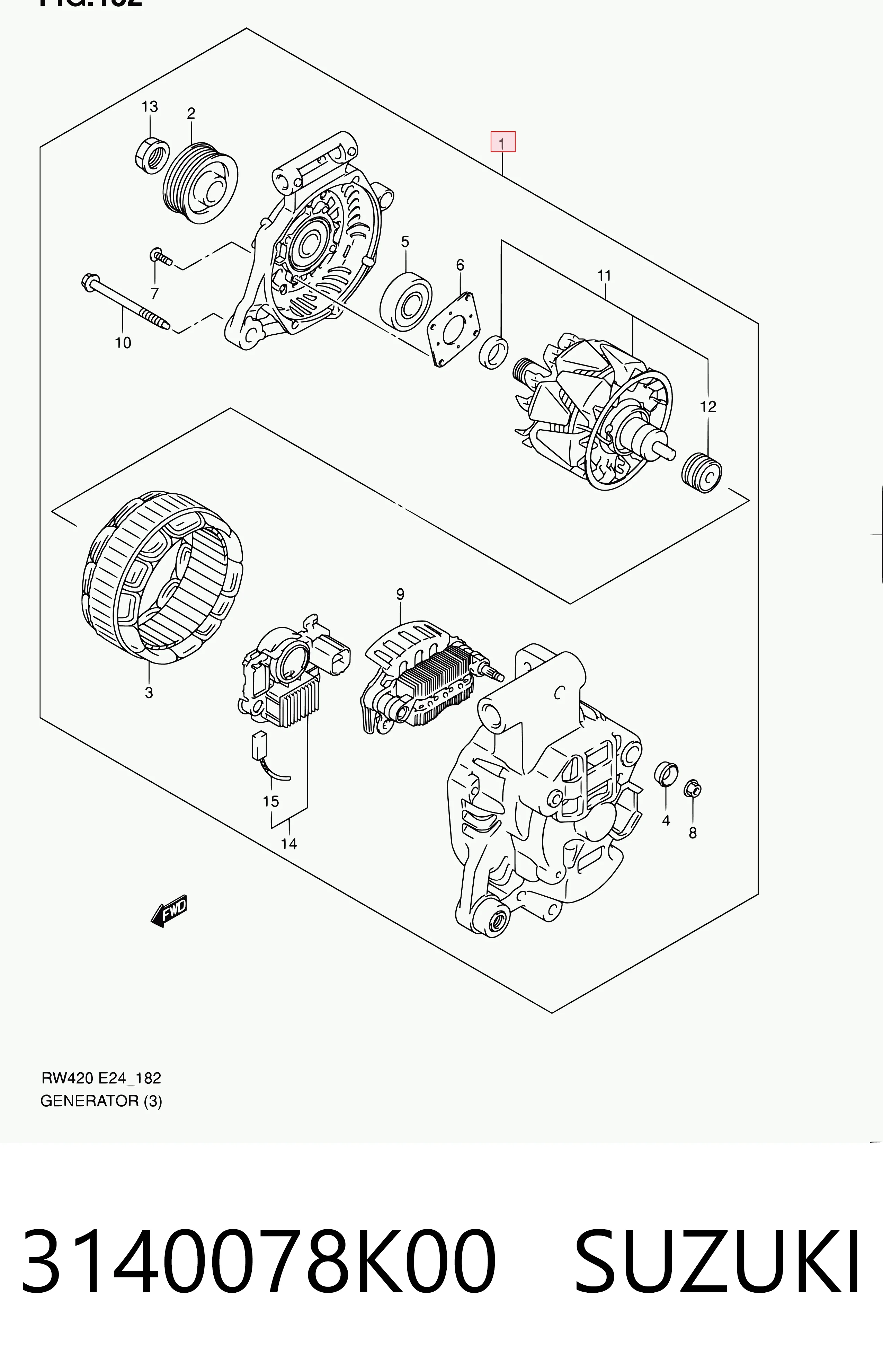 3140078K00 Suzuki Генератор автомобильный