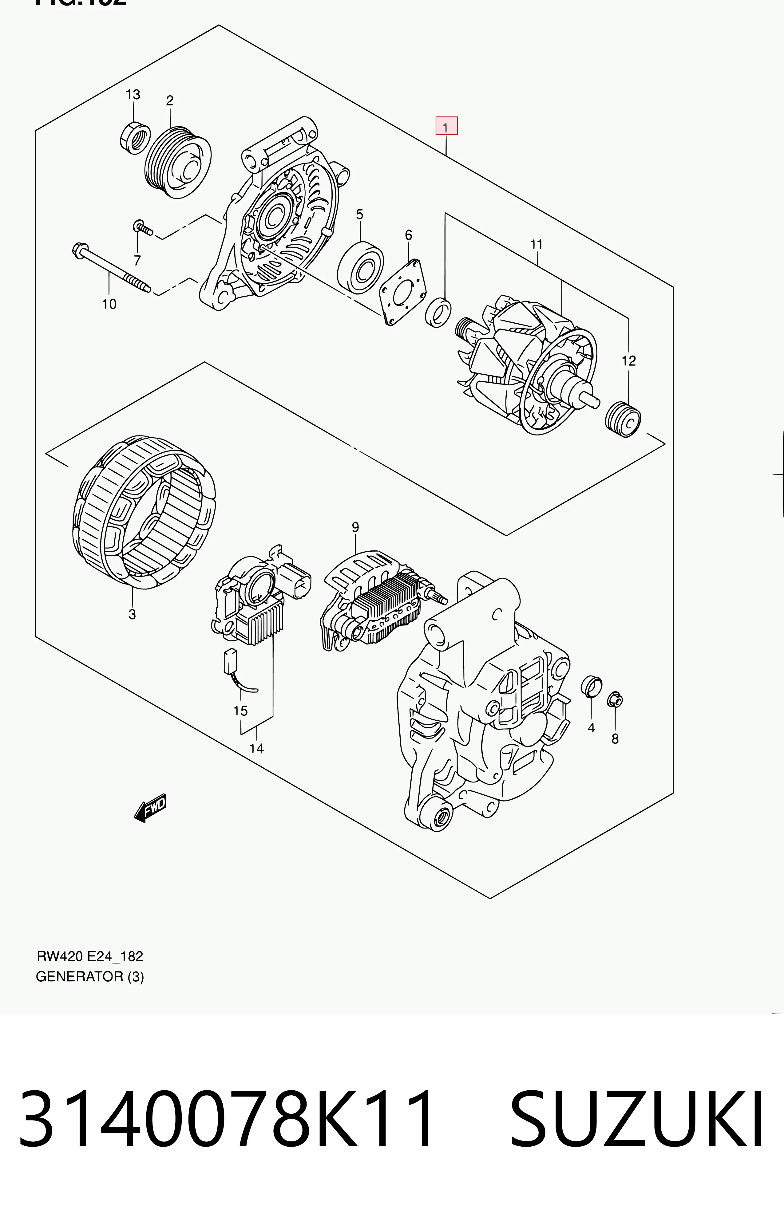 3140078K11 Suzuki Генератор автомобильный