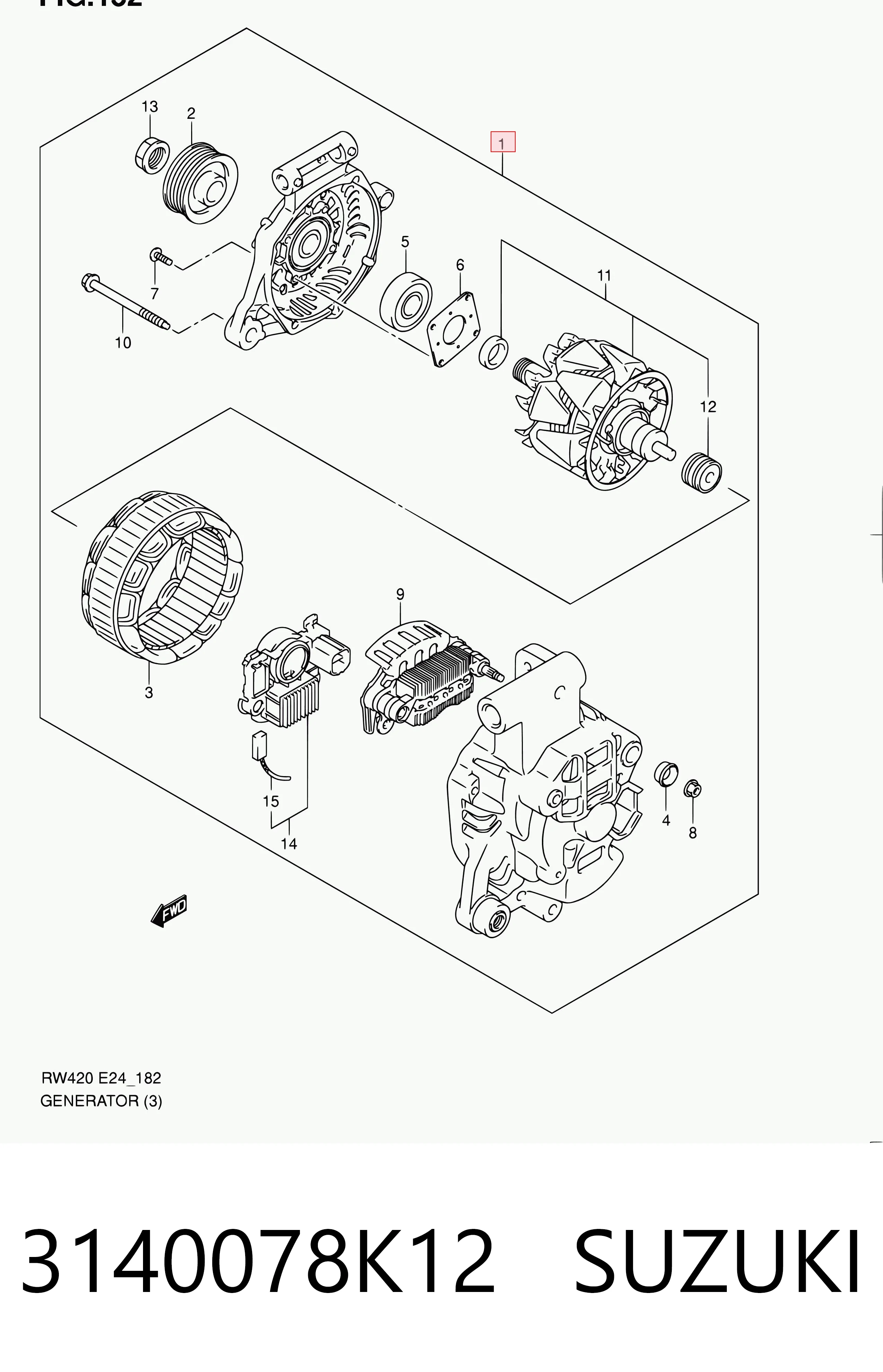 3140078K12 Suzuki Генератор автомобильный