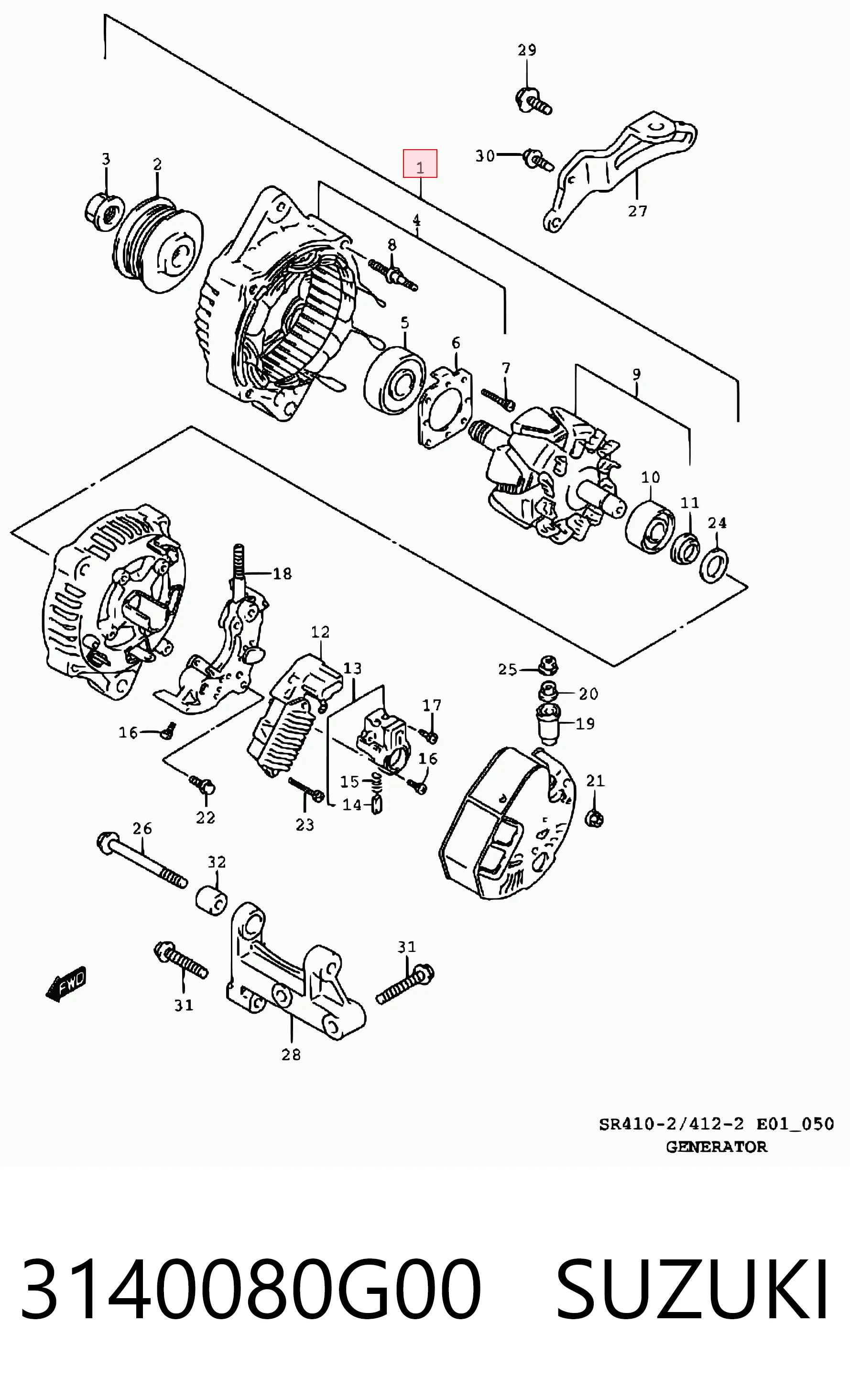 3140080G00 Suzuki Генератор автомобильный