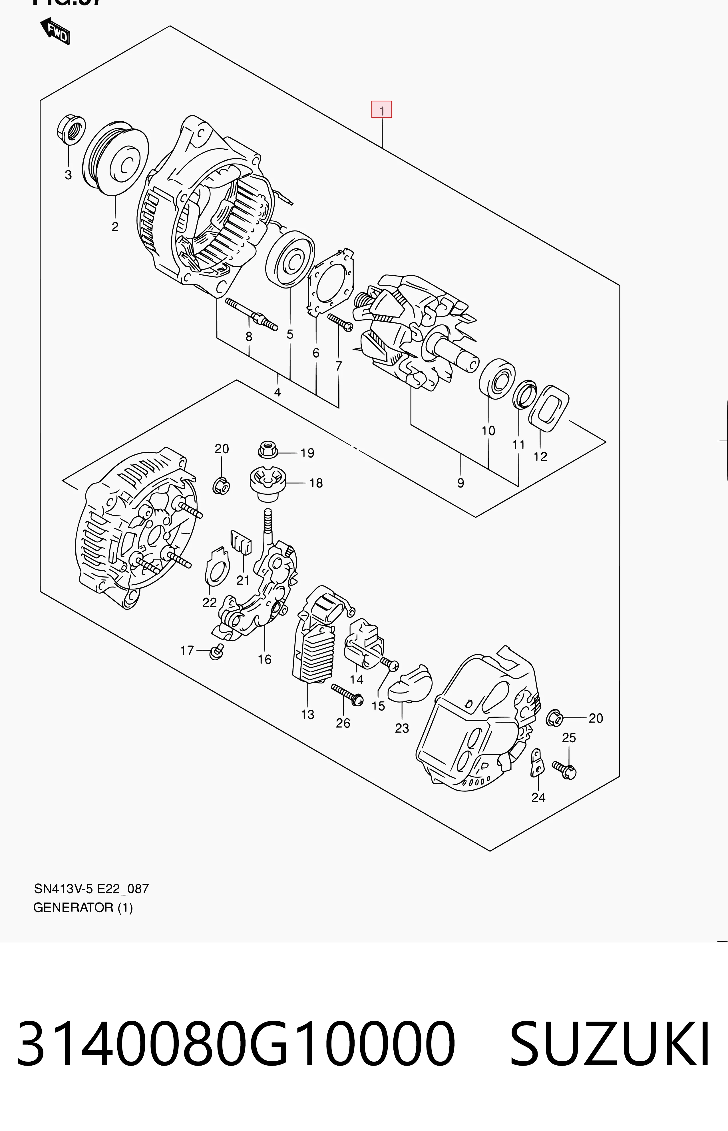 3140080G10000 Suzuki Генератор автомобильный