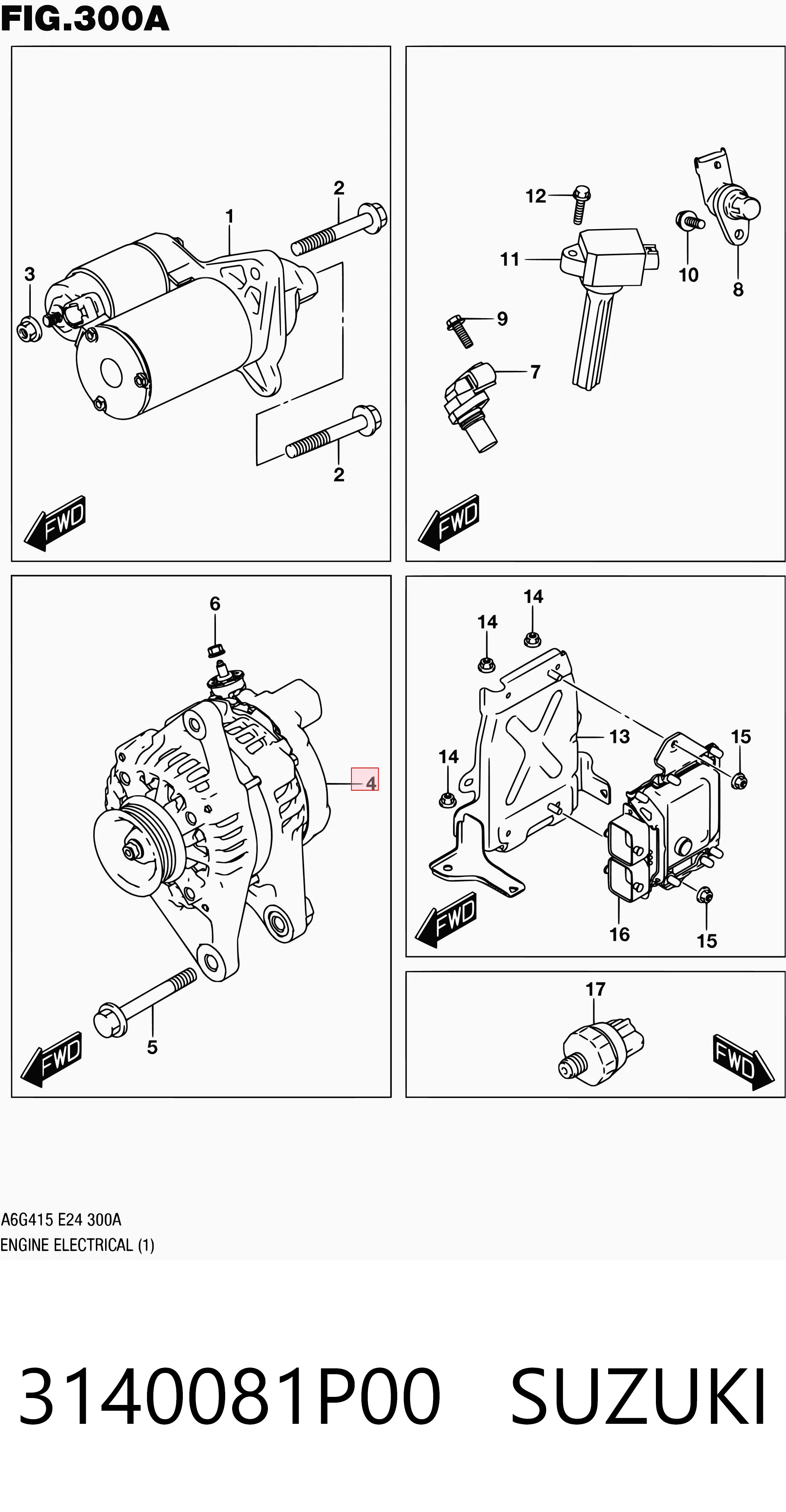 3140081P00 Suzuki Генератор автомобильный