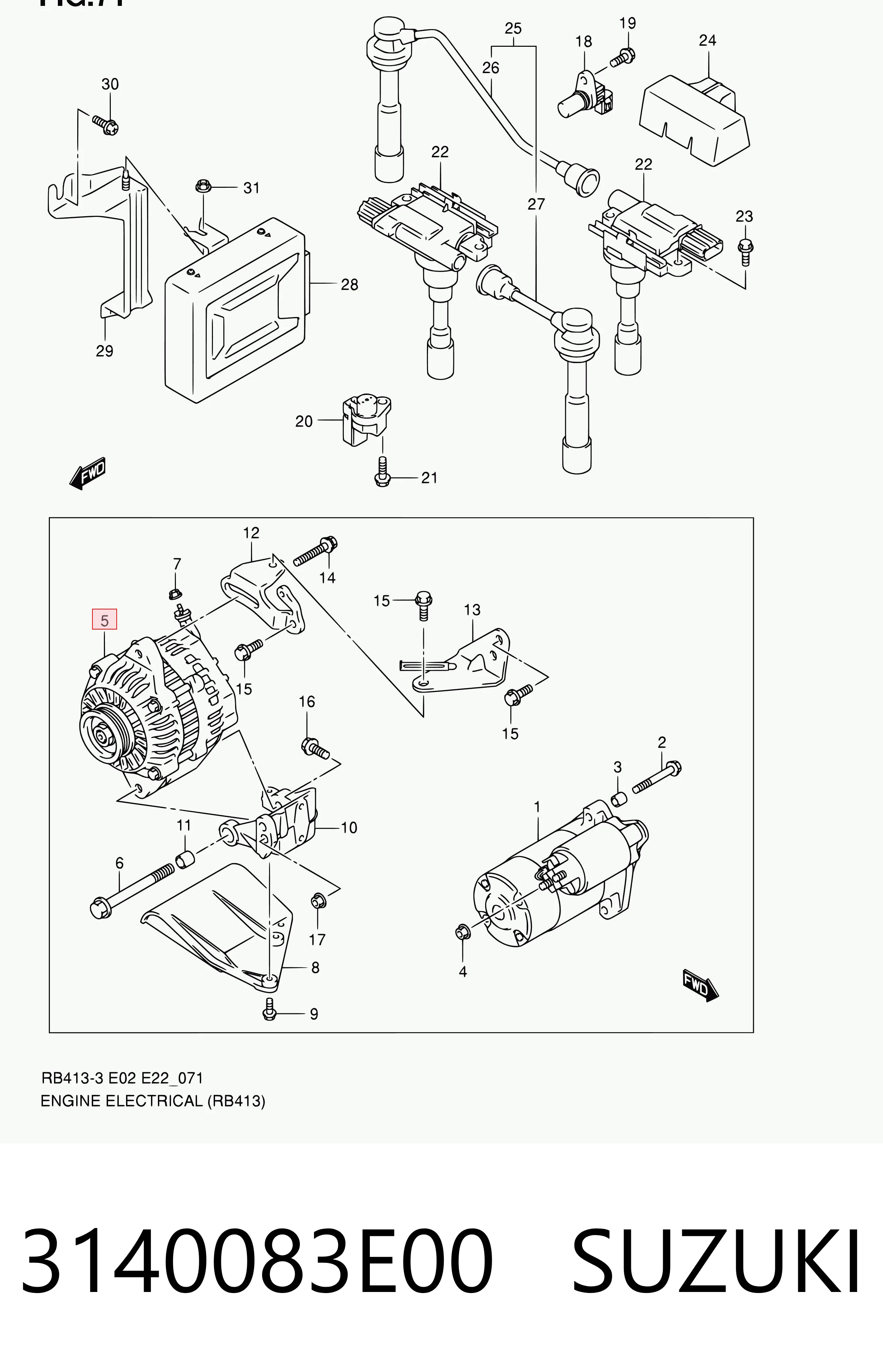 3140083E00 Suzuki Генератор автомобильный