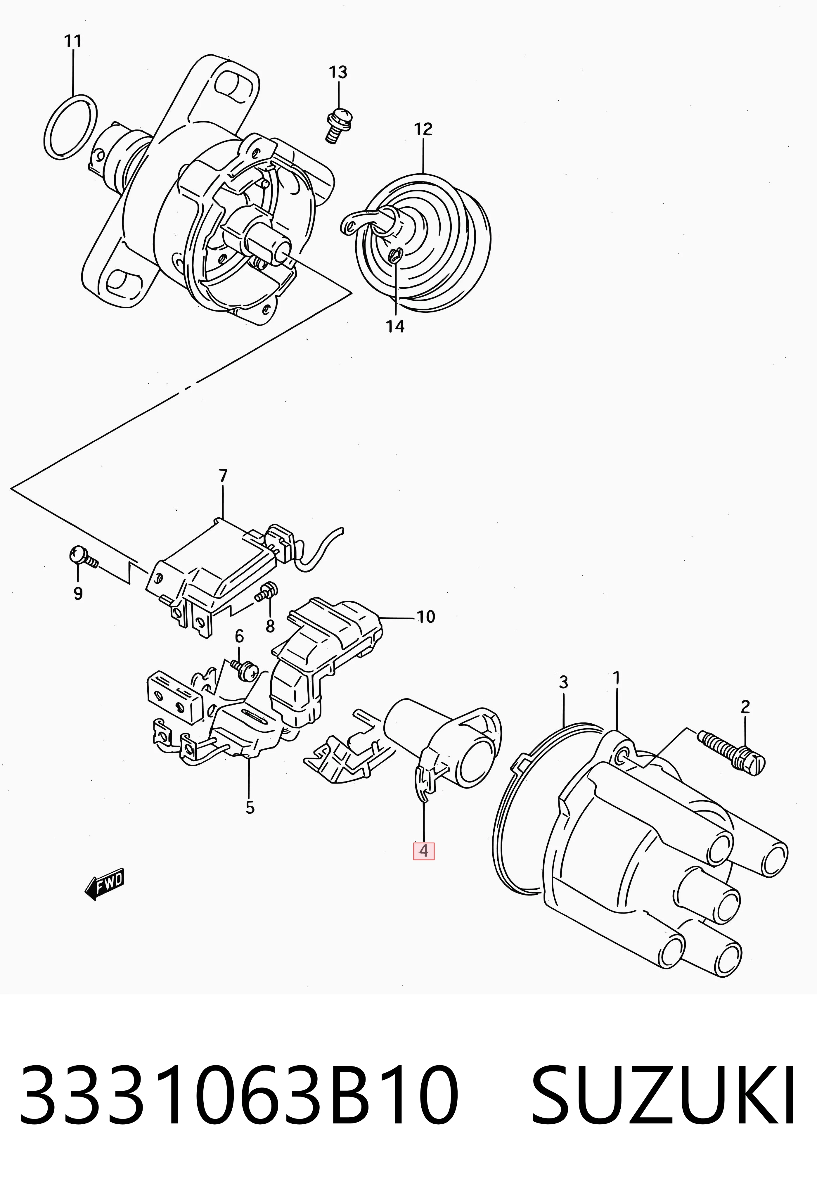 Бегунок (ротор) распределителя зажигания, трамблера YEC K28001 цена, от 2.93 USD