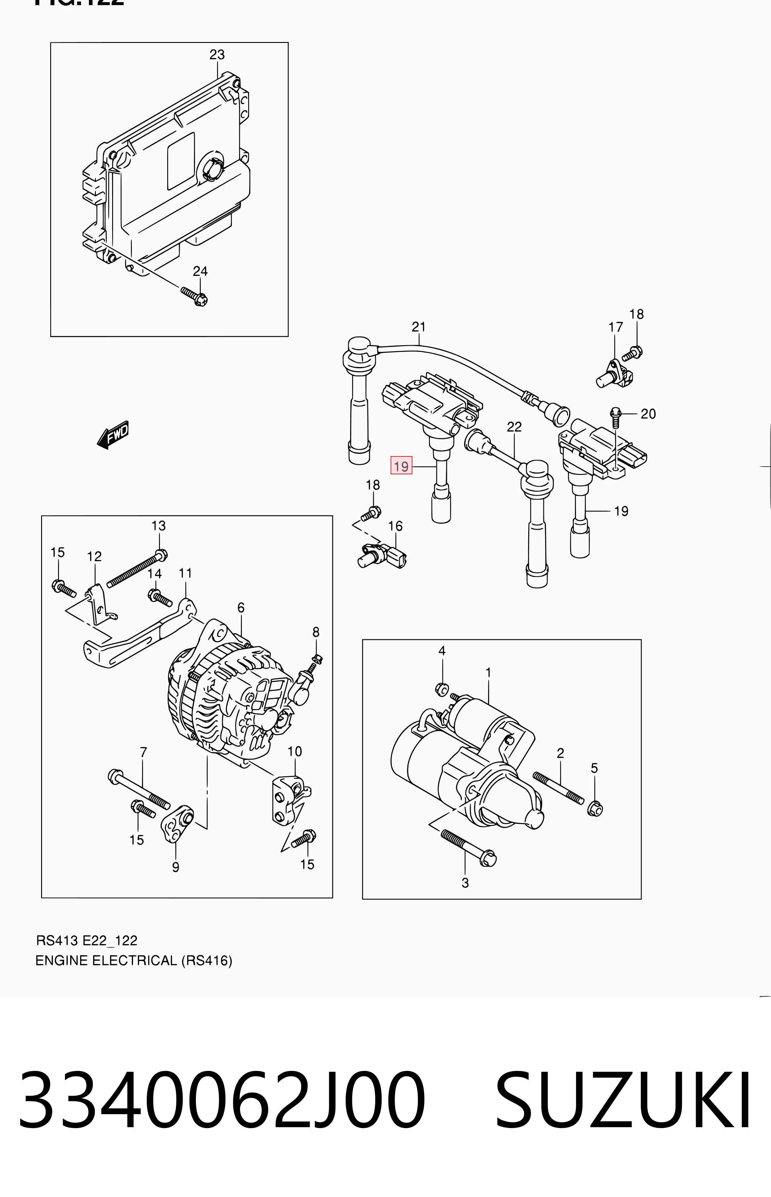 3340062J00 Suzuki Катушка зажигания