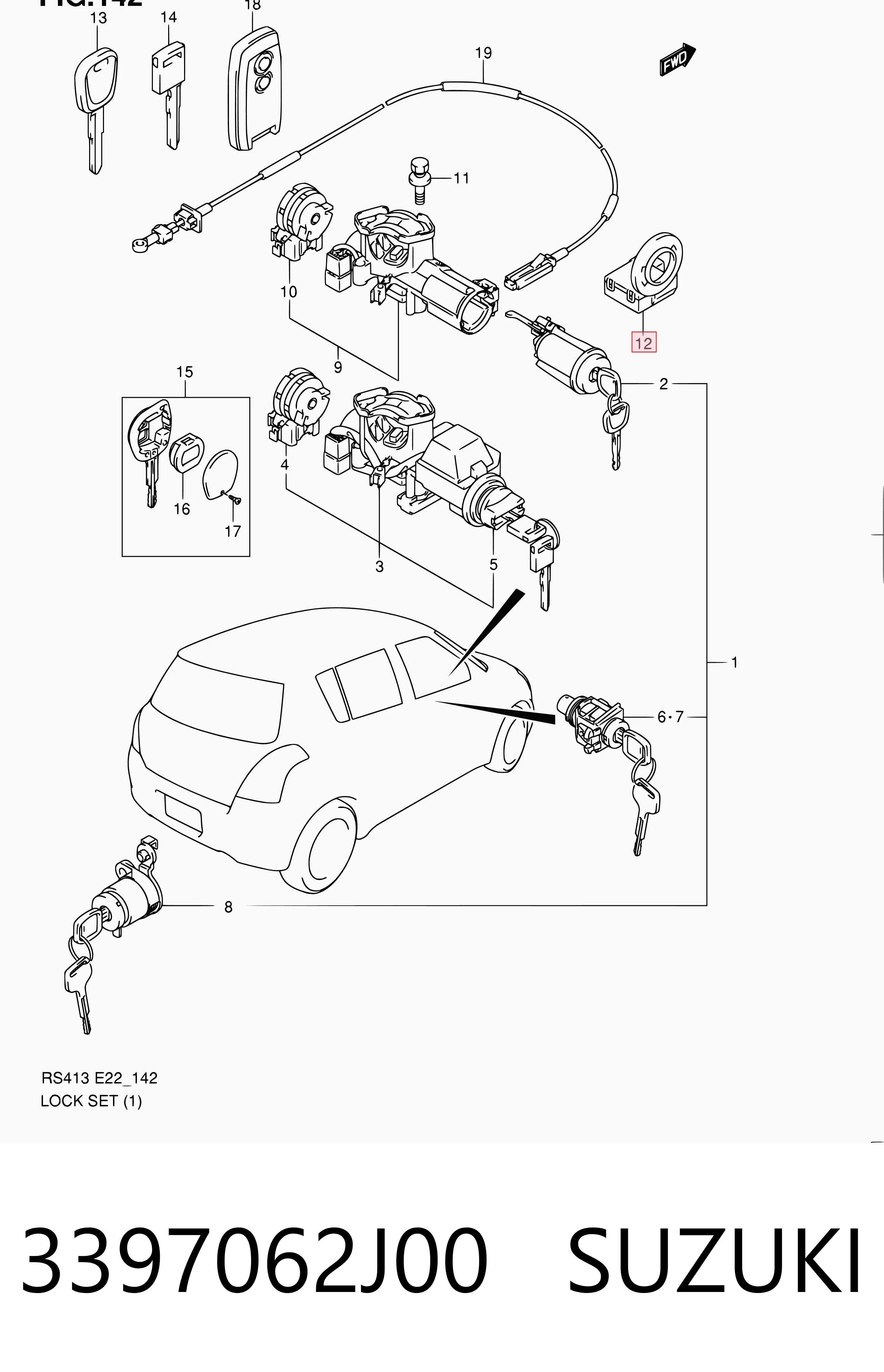 3397062J00 Suzuki Антенна (кольцо) иммобилайзера