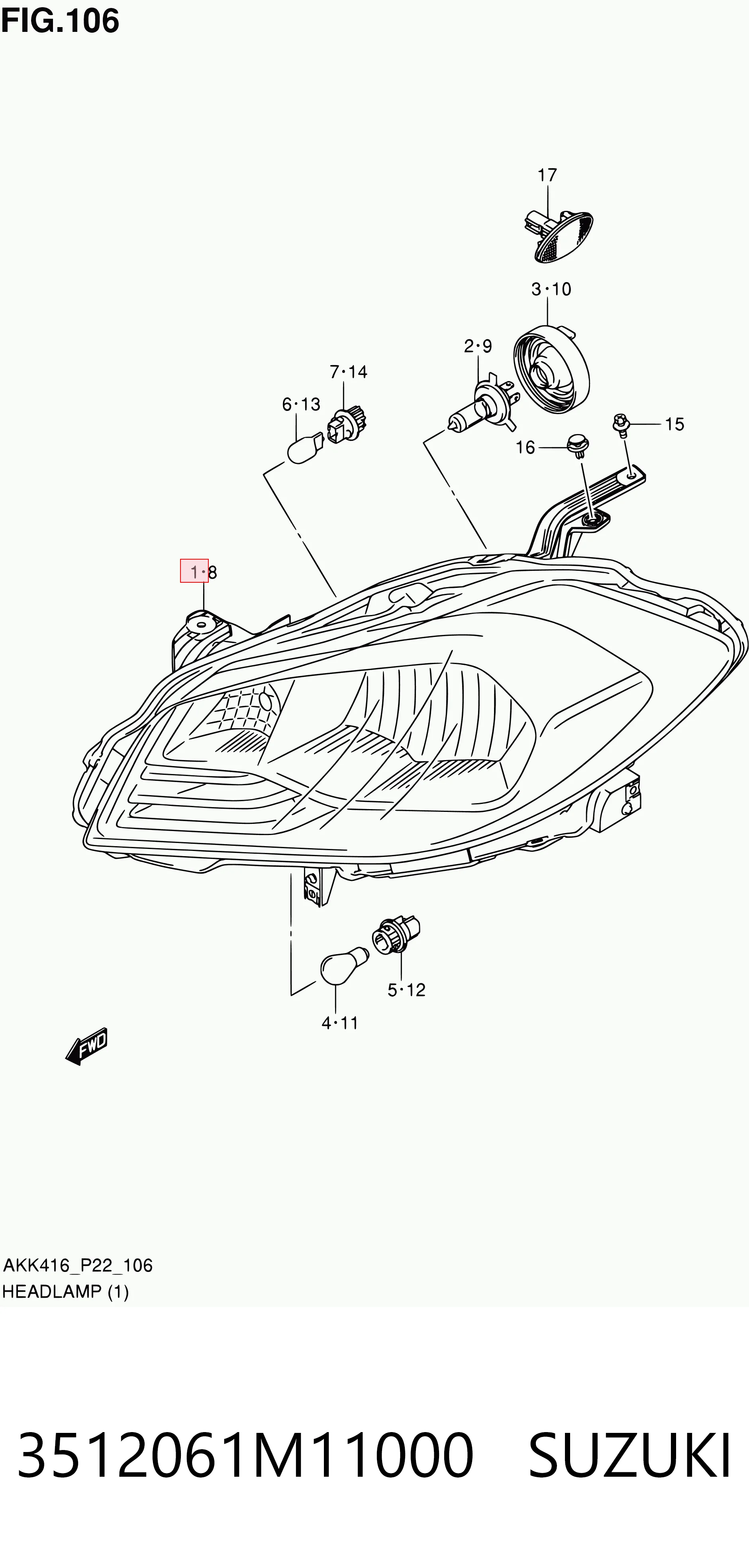 Купить 74L110E Polcar Фара основная правая