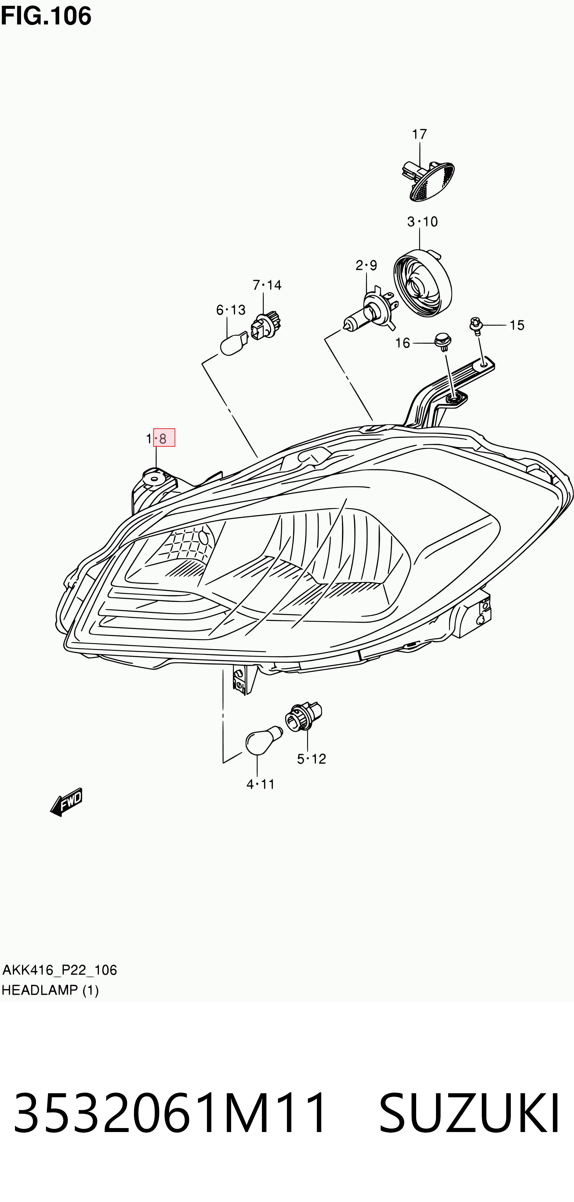 Купить 74L109E Polcar Фара левая передняя