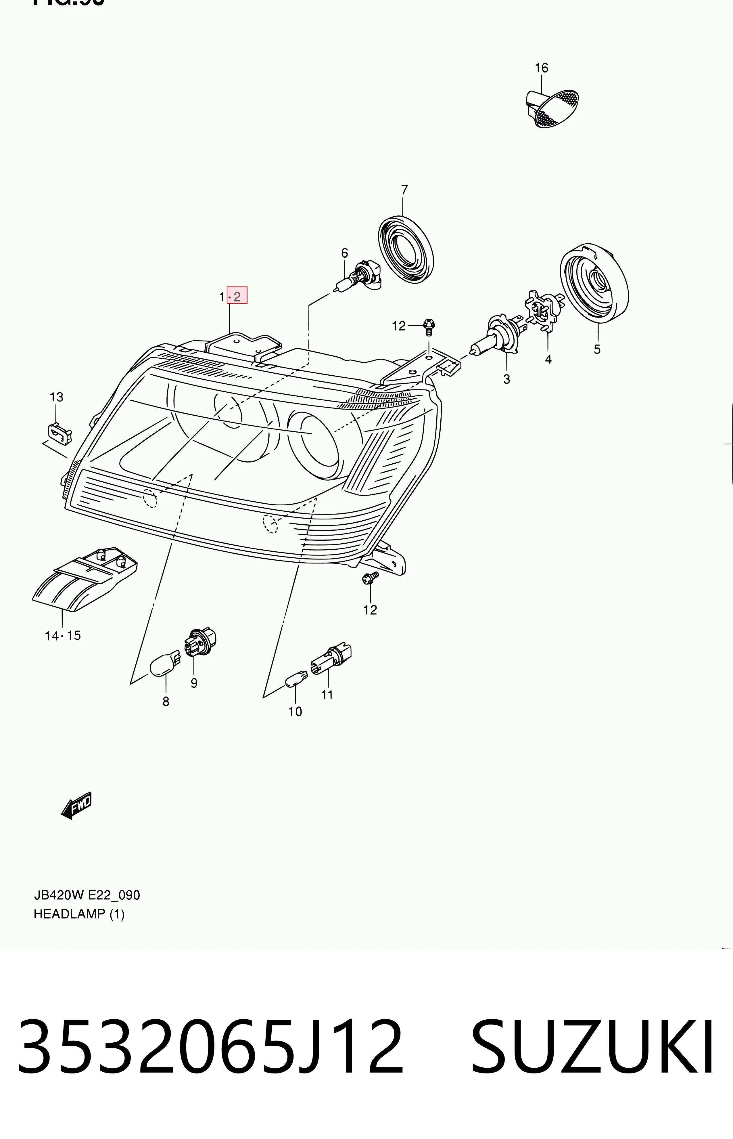 3532065J12 Suzuki Фара