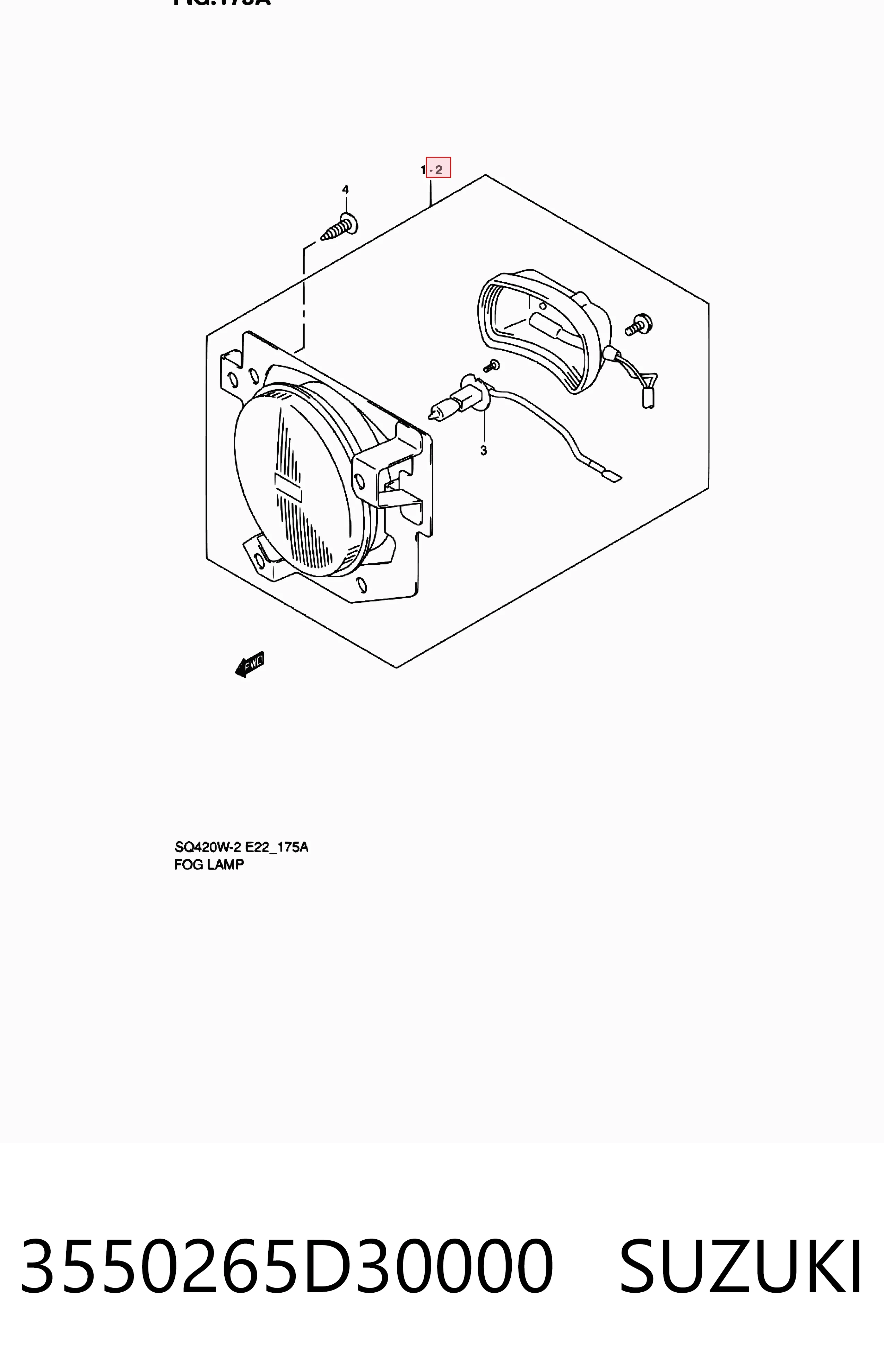 3550265D30000 Suzuki Противотуманная фара левая